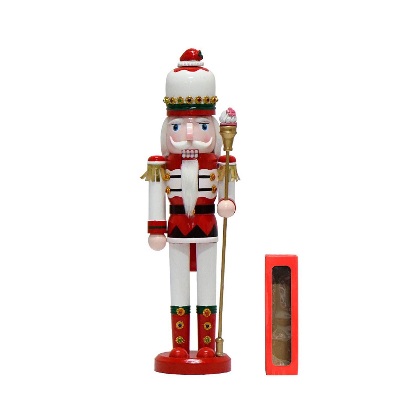 Xmas Nutcracker Ornament 38cm 15 Inch Decorative Festive Wooden Nutcracker view 3