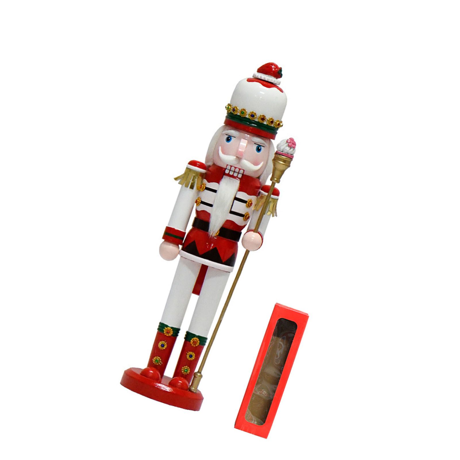Xmas Nutcracker Ornament 38cm 15 Inch Decorative Festive Wooden Nutcracker view 4