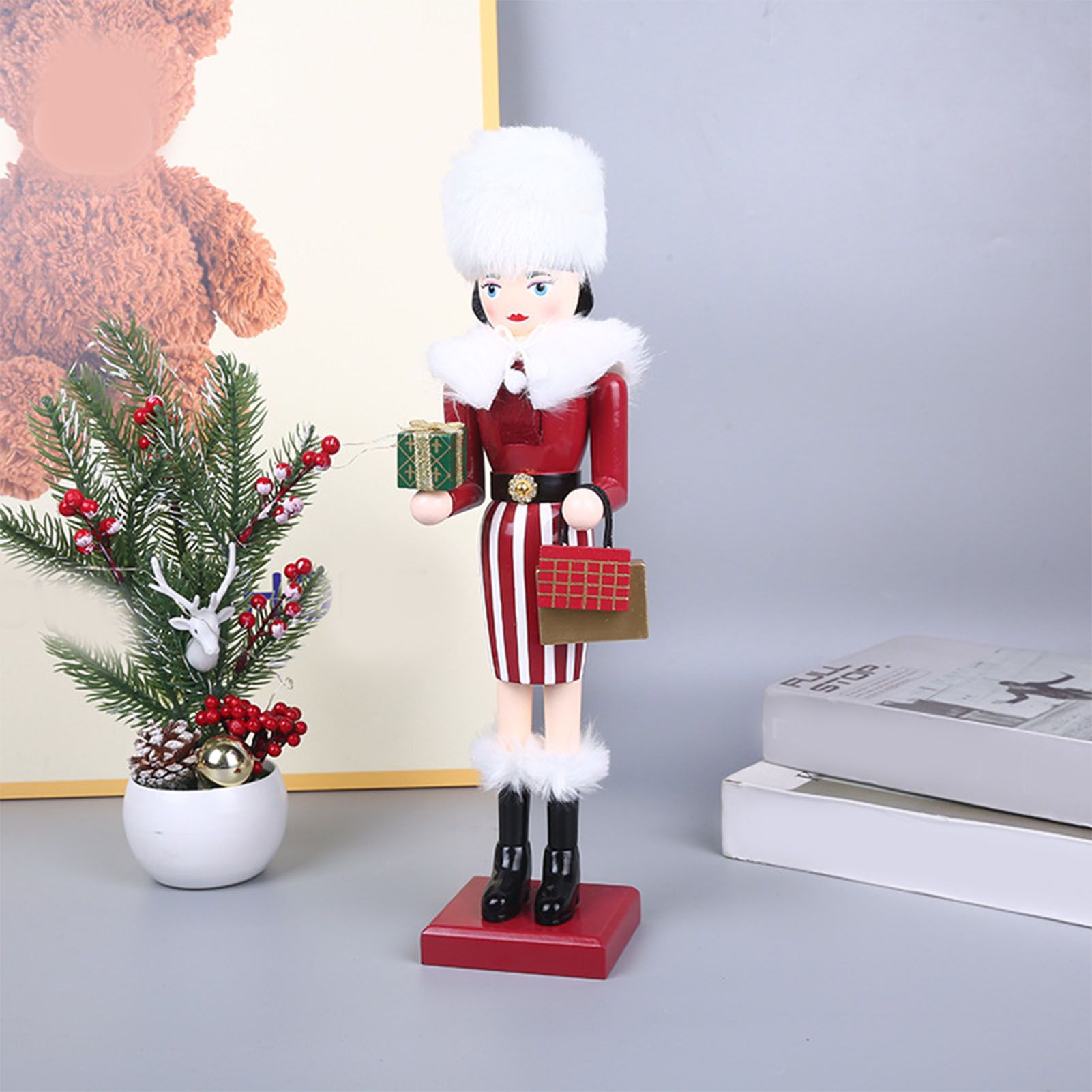 Xmas Wooden Nutcracker Home Decoration Cute Vivid Woodem Xmas Nutcracker view 9