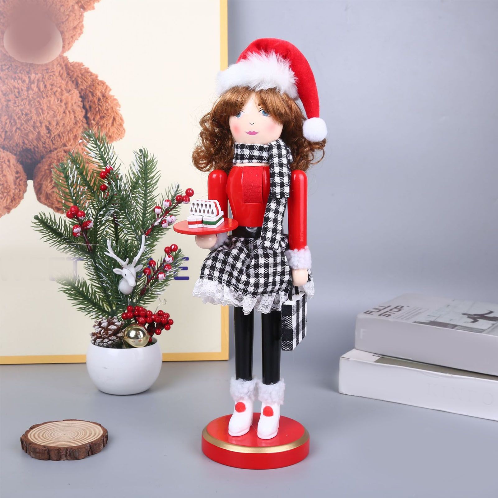 Xmas Wooden Nutcracker Home Decoration Cute Vivid Woodem Xmas Nutcracker view 8