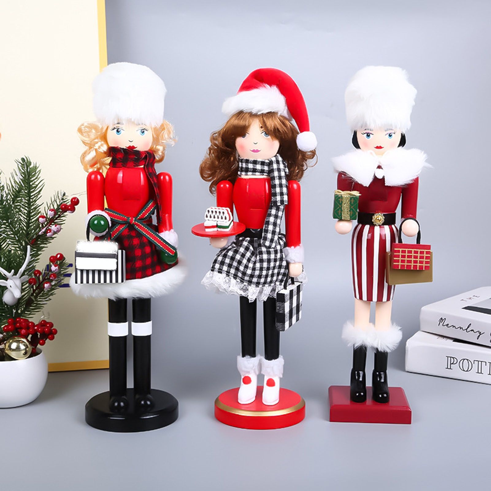 Xmas Wooden Nutcracker Home Decoration Cute Vivid Woodem Xmas Nutcracker view 9