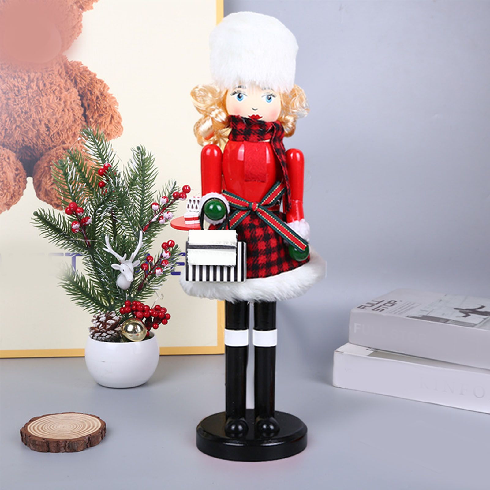 Xmas Wooden Nutcracker Home Decoration Cute Vivid Woodem Xmas Nutcracker view 8