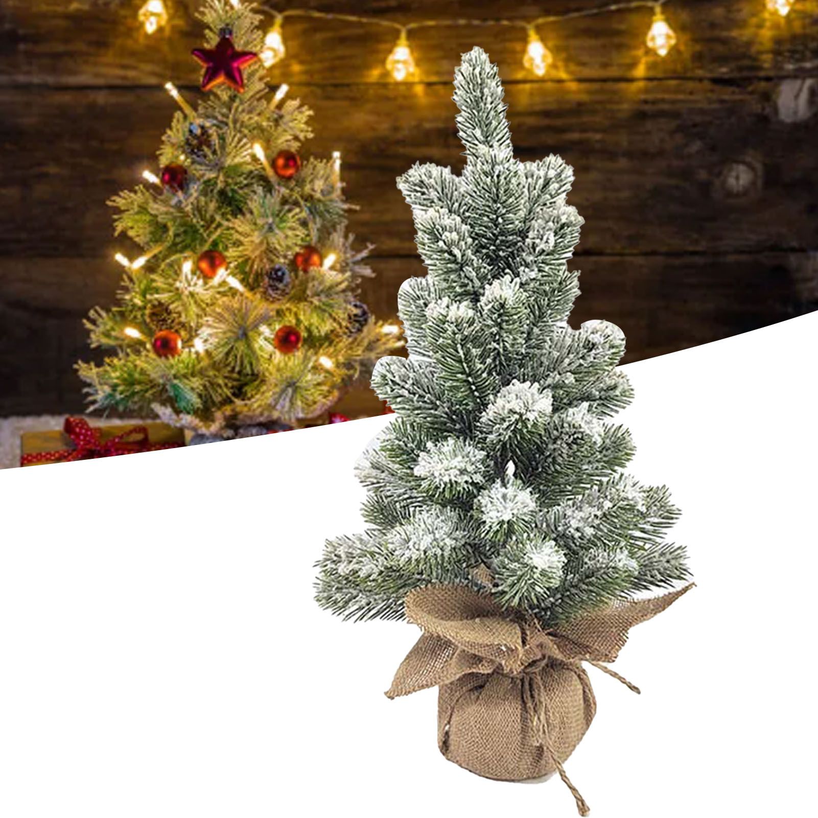 17.72in Desktop Flocking Xmas Tree Simulation Space Saving Reusable Xmas view 8