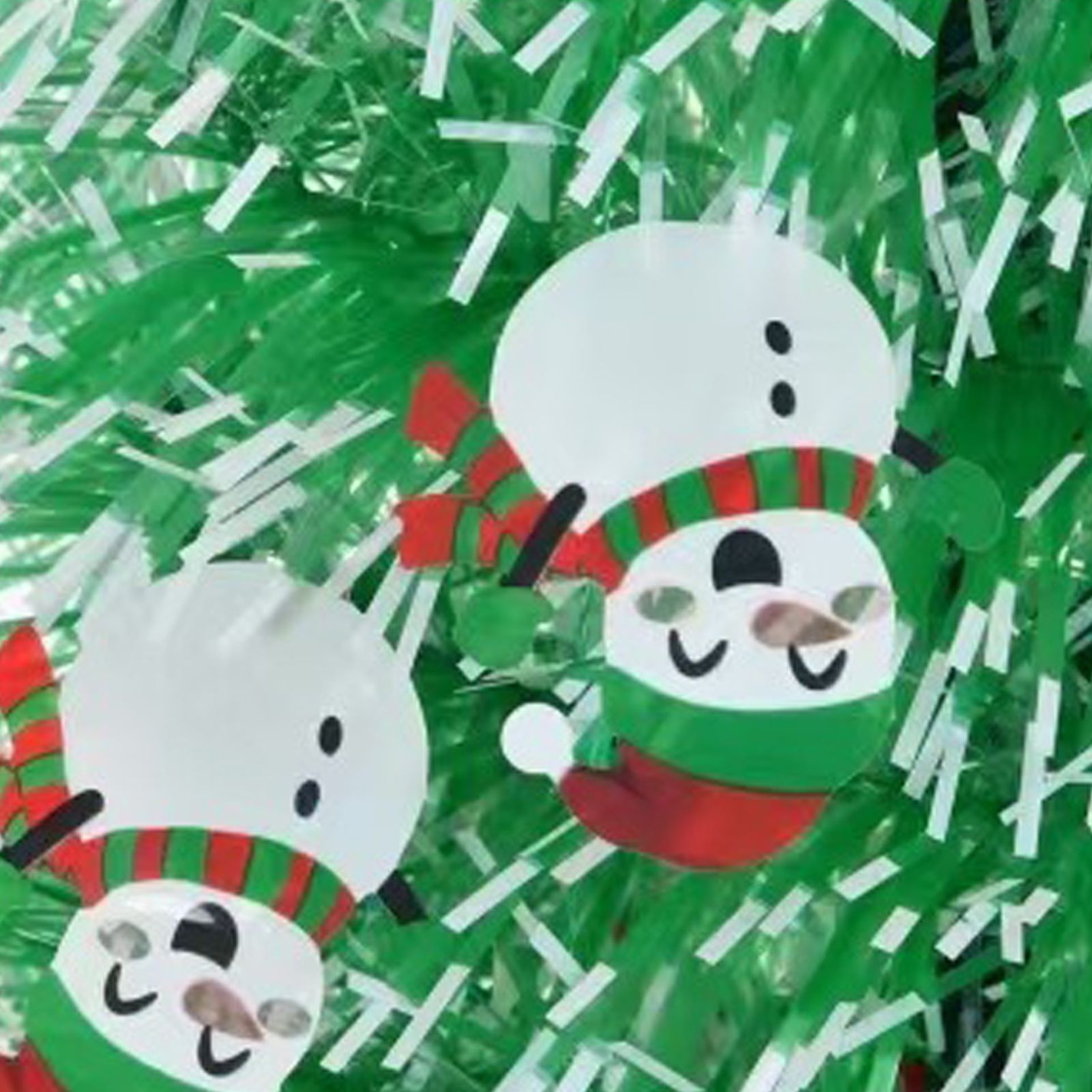 Xmas Tree with Snowmen Green PVC Easy Assembly Space Saving Retractable view 5