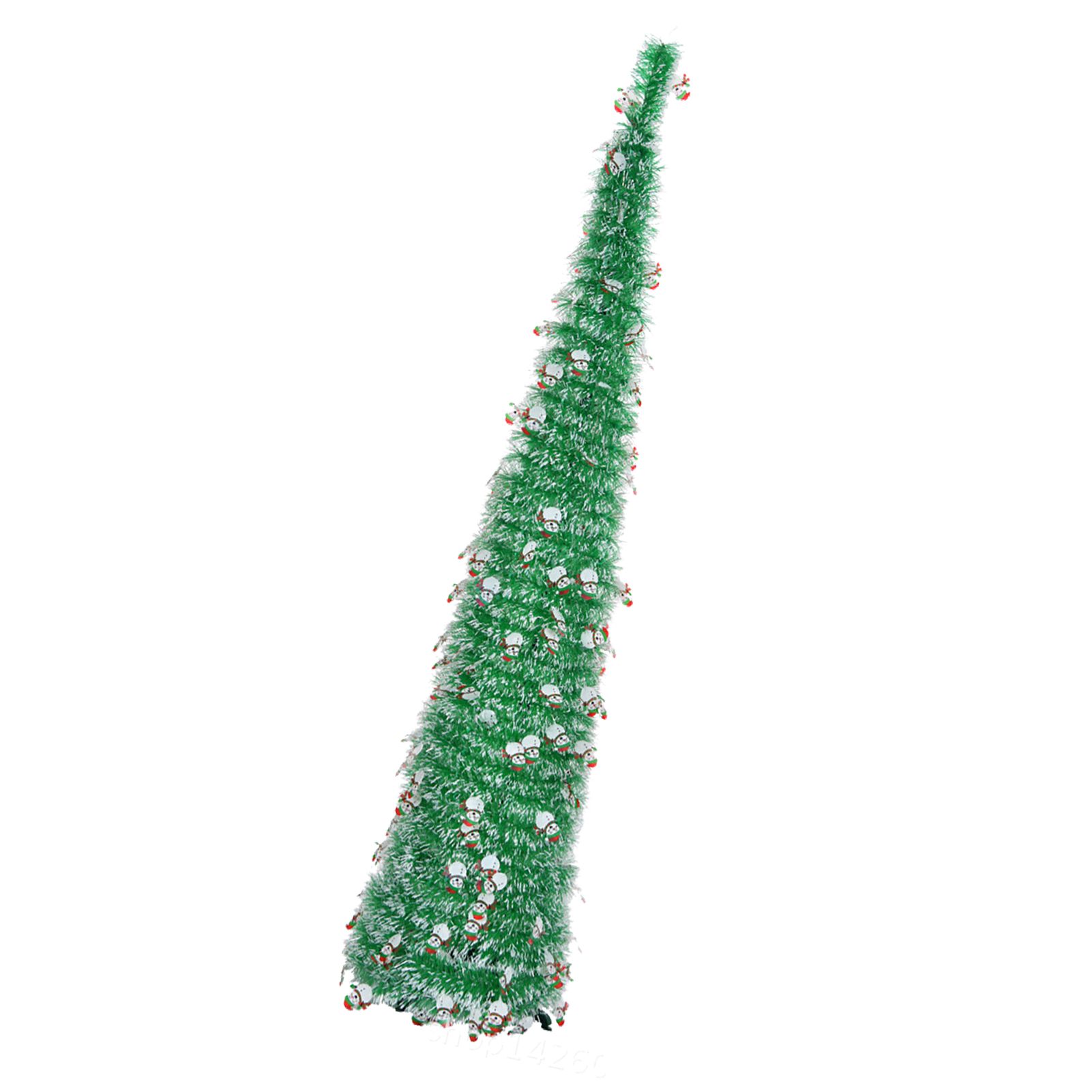 Xmas Tree with Snowmen Green PVC Easy Assembly Space Saving Retractable view 6