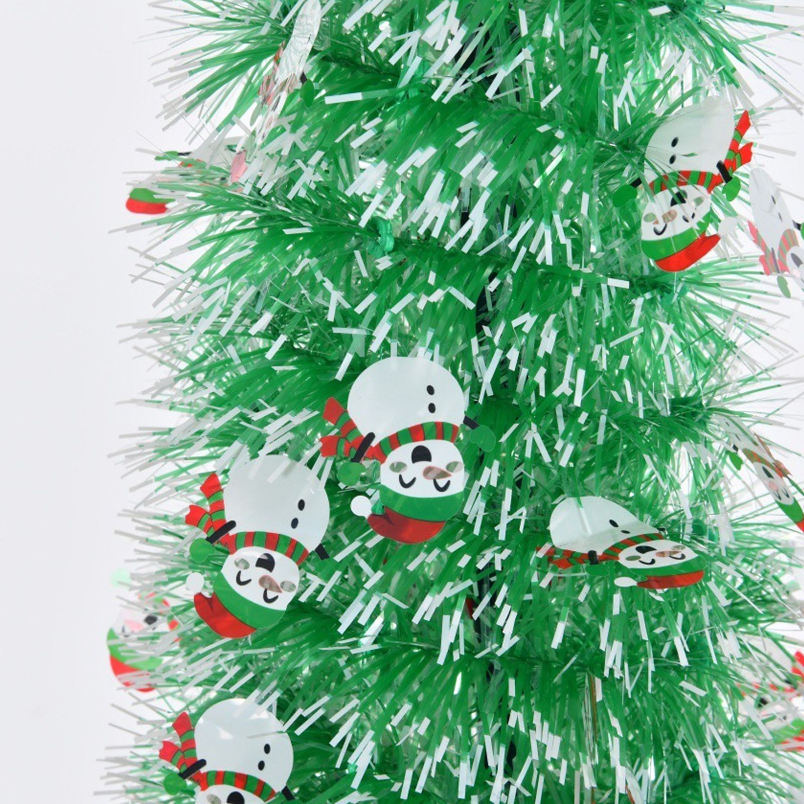 Xmas Tree with Snowmen Green PVC Easy Assembly Space Saving Retractable view 7