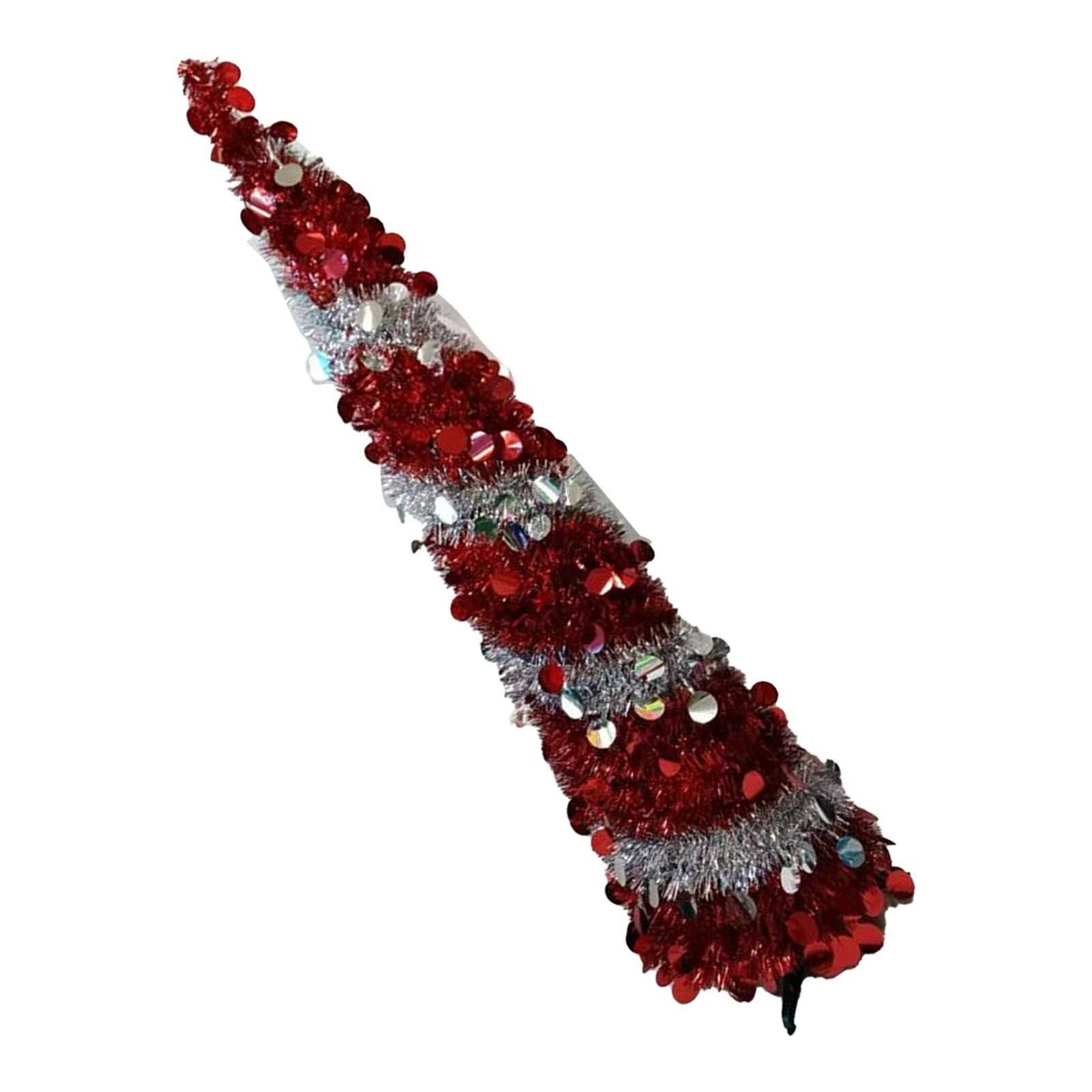 Retractable Xmas Tree Small Foldable PVC Holiday Decoration Supplies Red White view 6