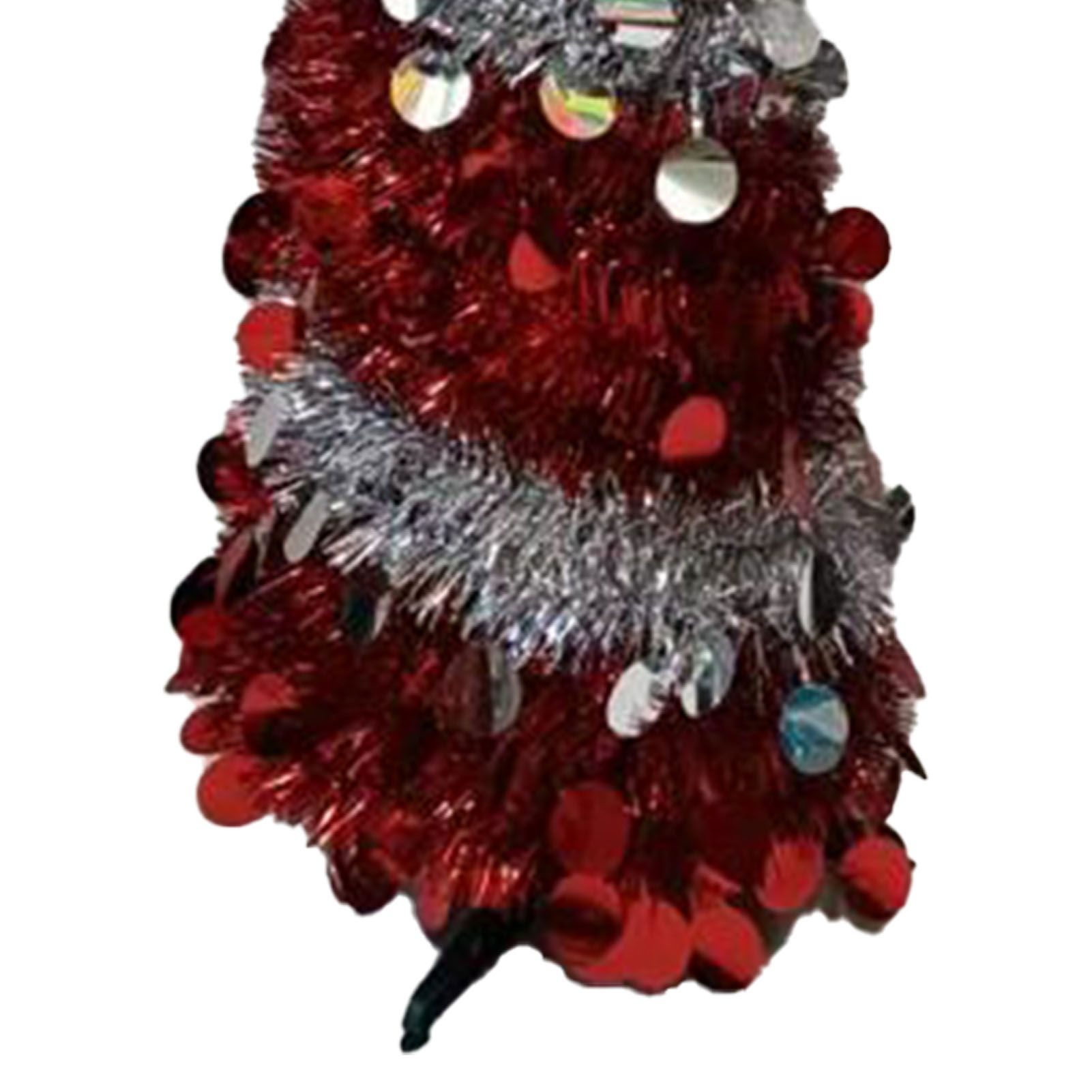 Retractable Xmas Tree Small Foldable PVC Holiday Decoration Supplies Red White view 7