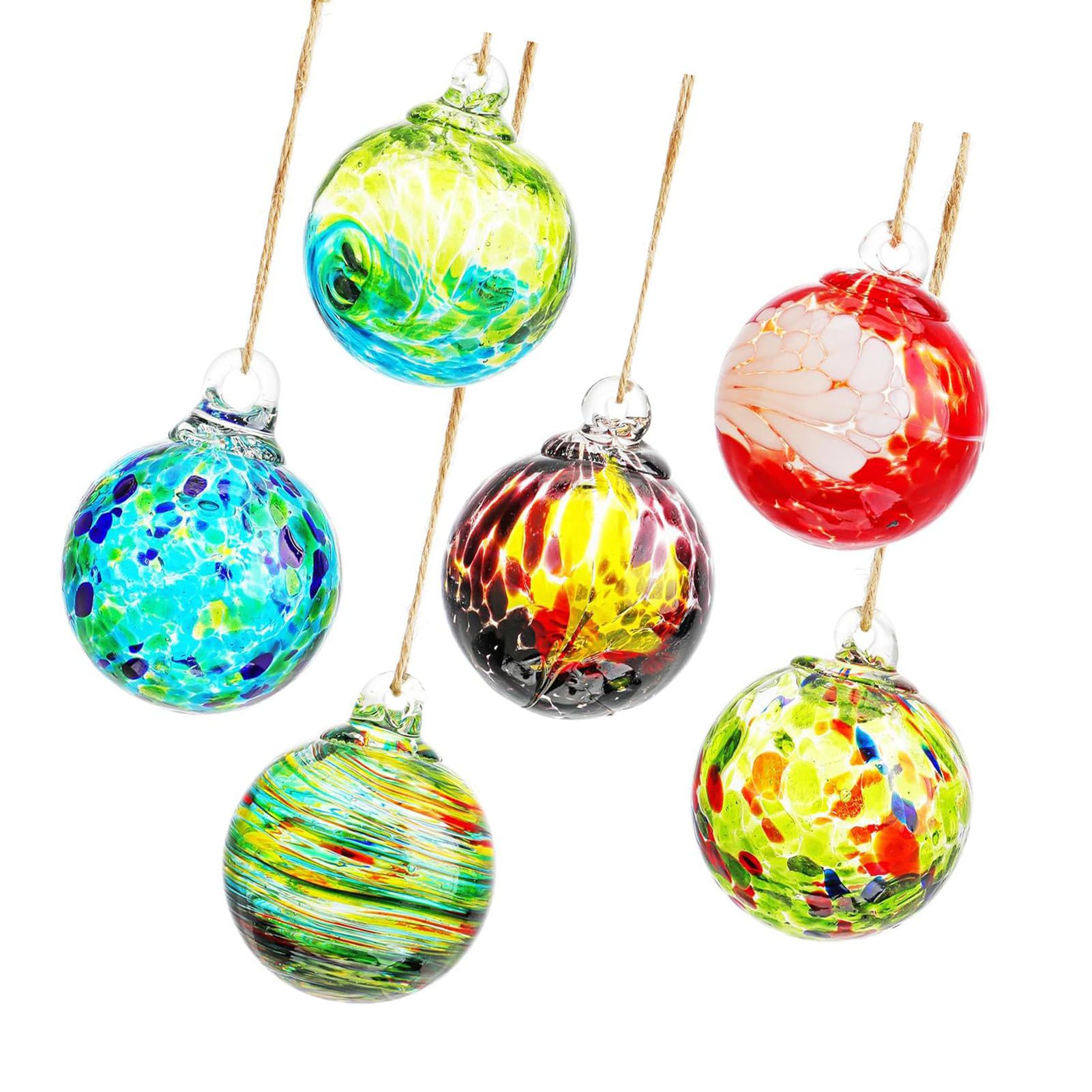 6PCS Hand Blown Glass Ornament Balls Decorative Hanging Gazing Glass view 5