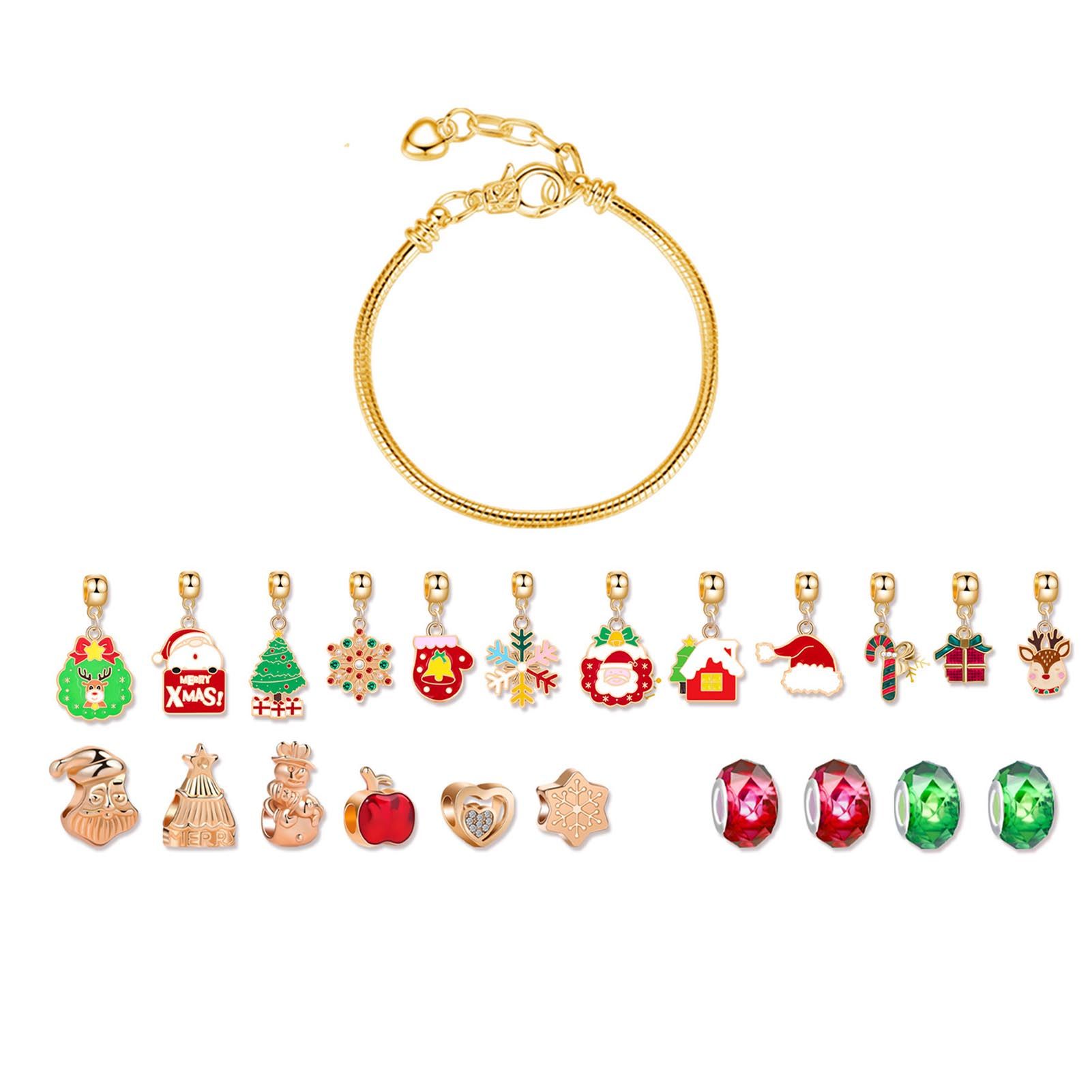 Xmas Advent Calendar Bracelets for Girls Xmas Countdown Calendar DIY Jewelry