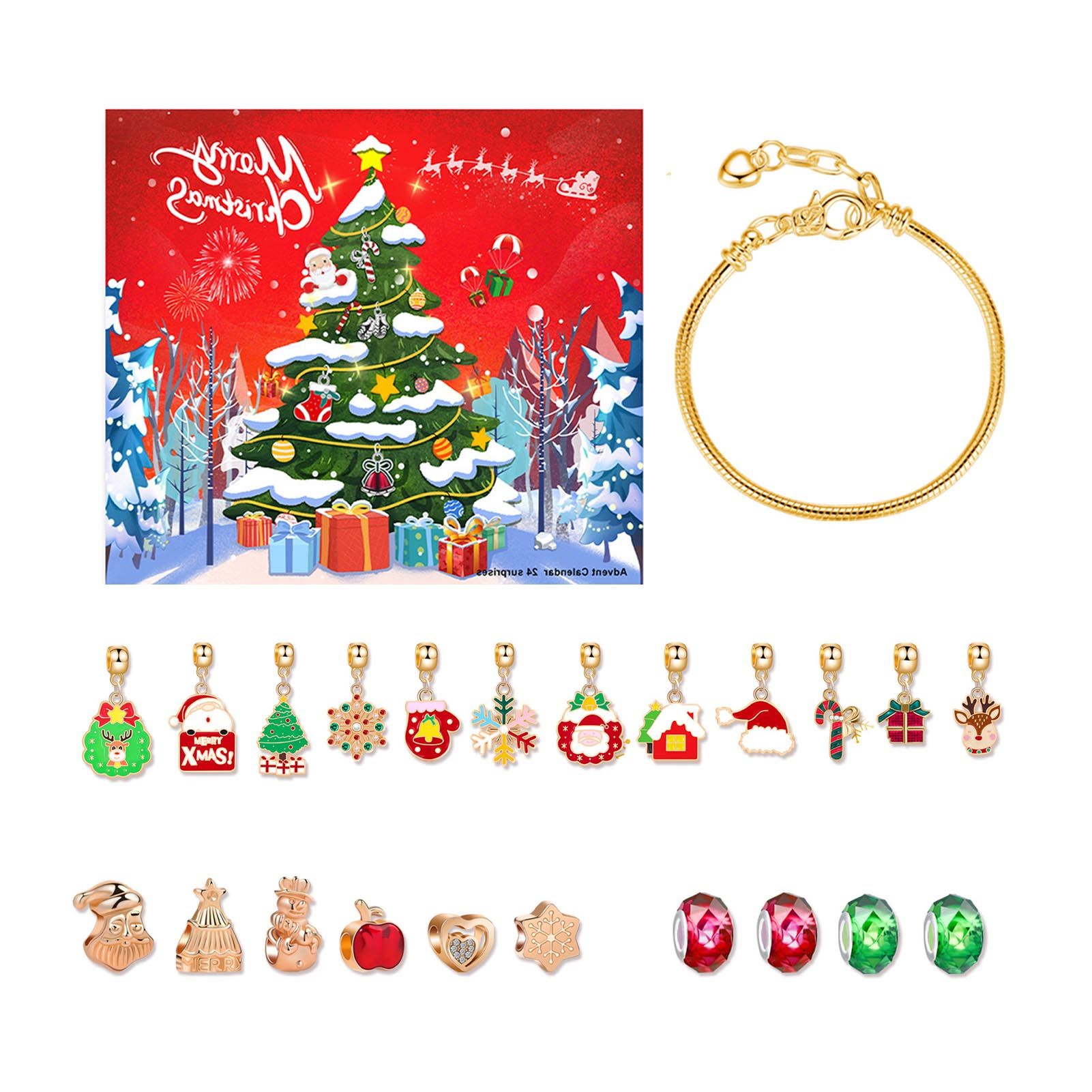 Xmas Advent Calendar Bracelets for Girls Xmas Countdown Calendar DIY Jewelry view 3