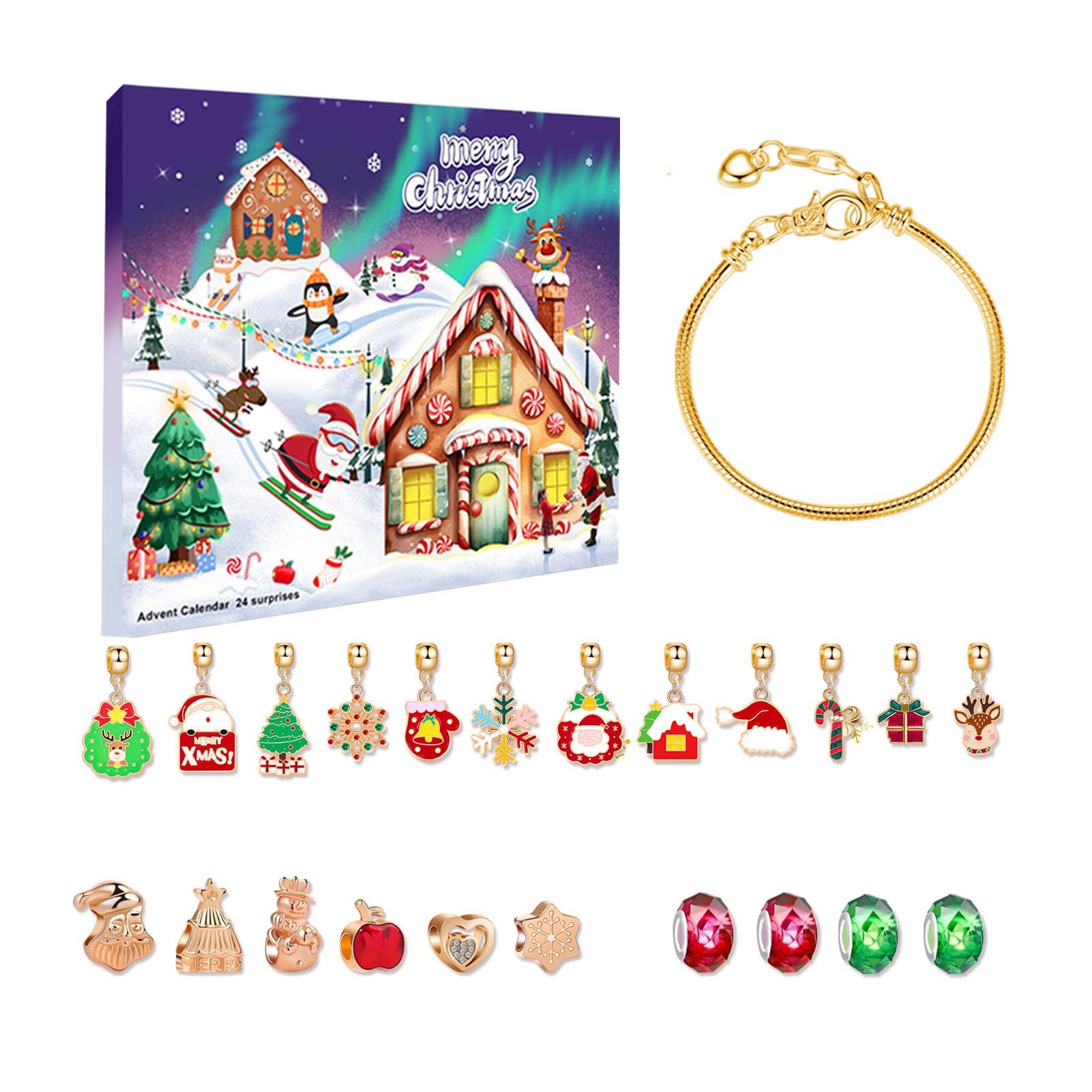 Xmas Advent Calendar Bracelets for Girls Xmas Countdown Calendar DIY Jewelry view 3