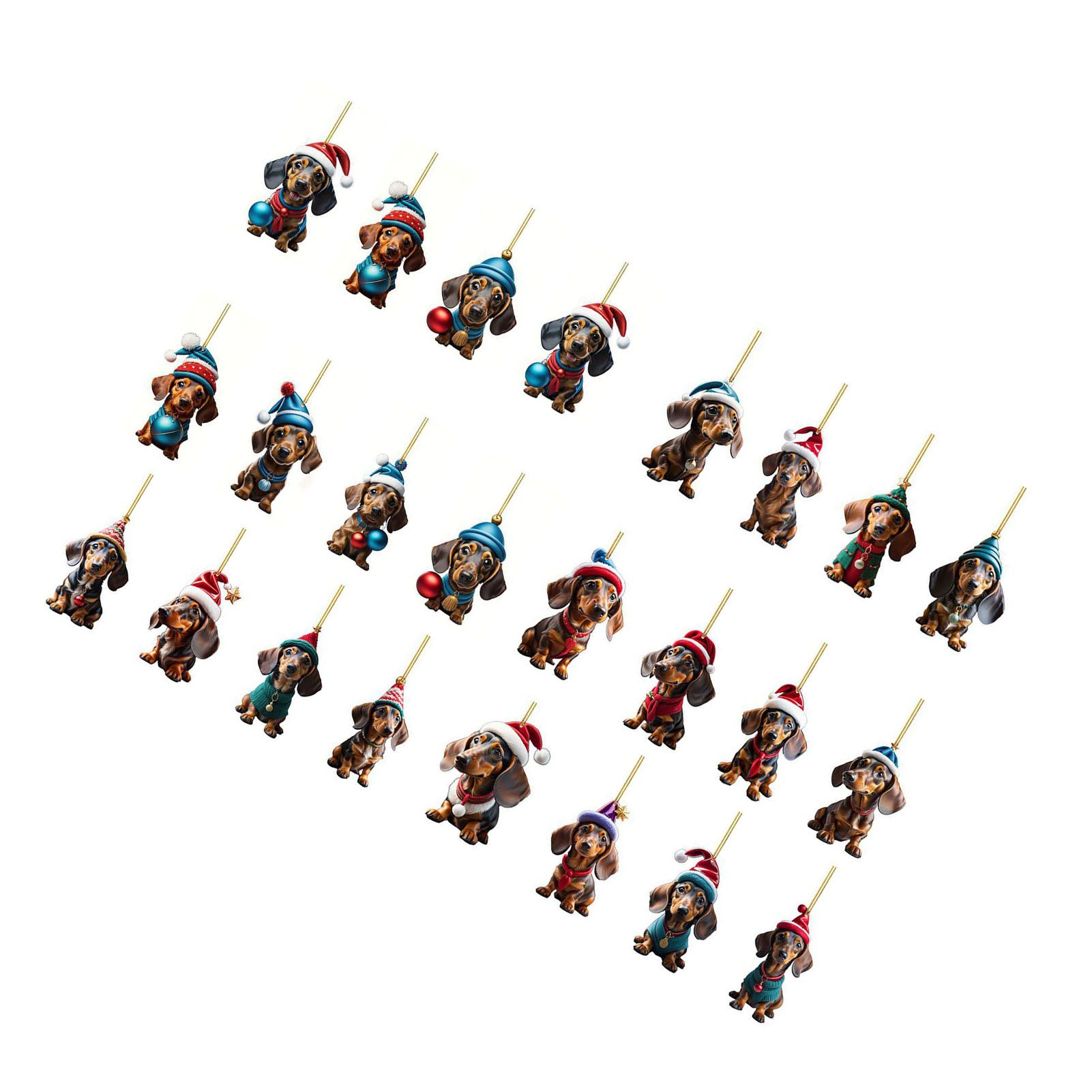 Vacation Advent Calendar Cute Dachshund Pendant 24 Days Xmas Countdown — image 1