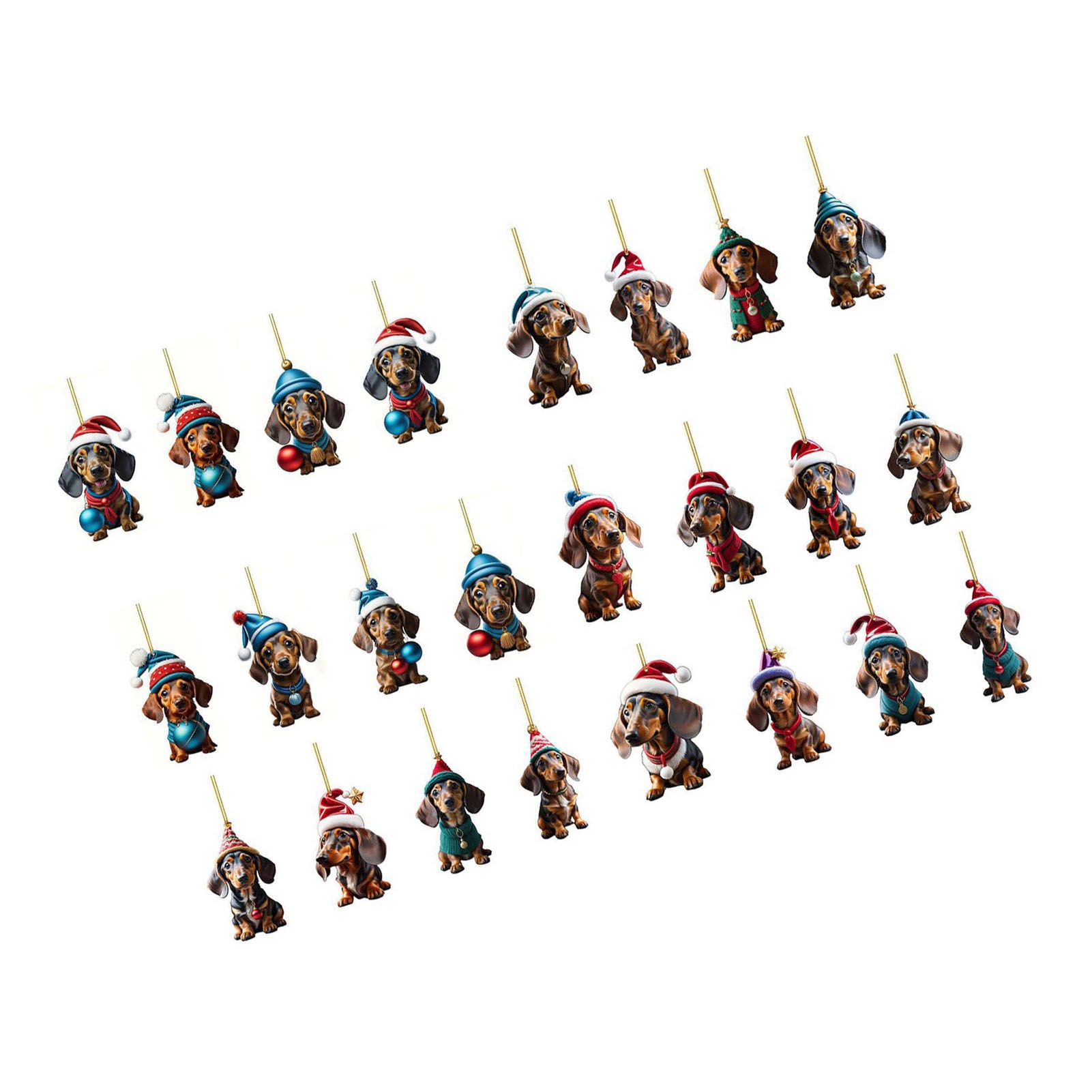 Vacation Advent Calendar Cute Dachshund Pendant 24 Days Xmas Countdown — image 1
