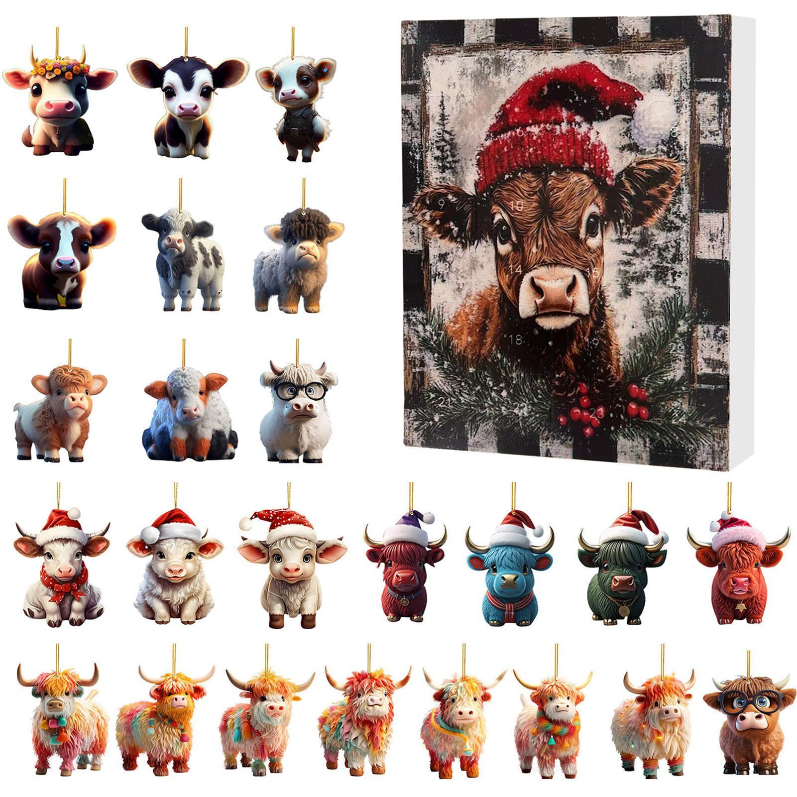 Xmas Advent Calendar Ornaments Acrylic Long Durability Creative Countdown view 3
