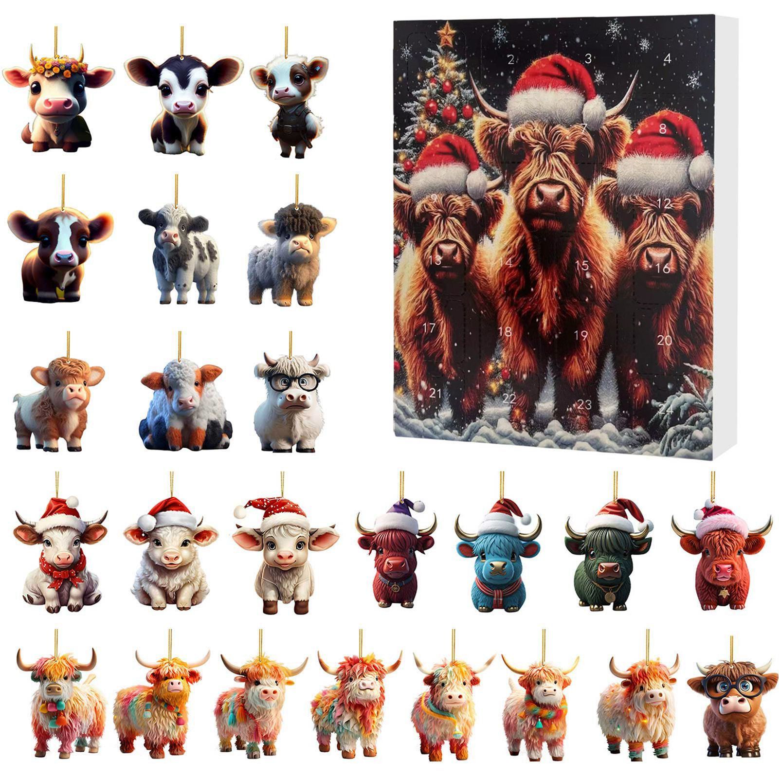Xmas Advent Calendar Ornaments Acrylic Long Durability Creative Countdown view 3