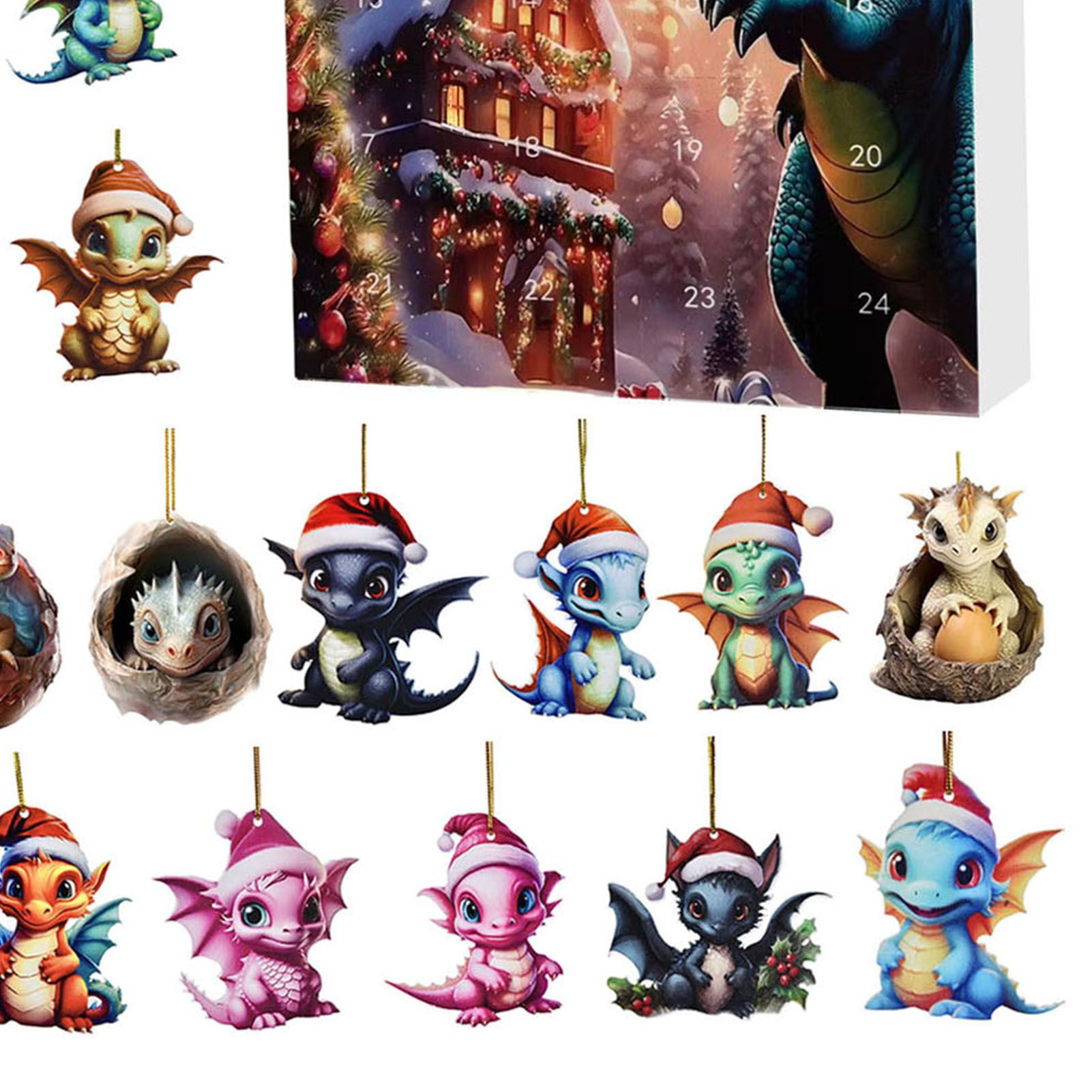 Advent Calendar Hanging Ornaments Dragon Baby Countdown Calendar Acrylic view 2