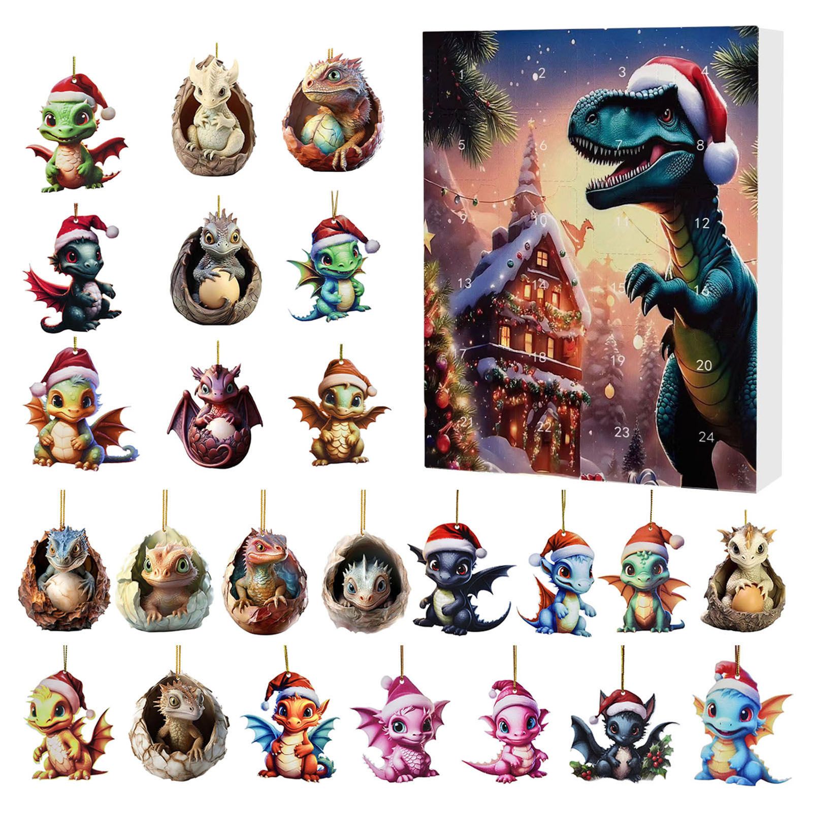 Advent Calendar Hanging Ornaments Dragon Baby Countdown Calendar Acrylic view 3