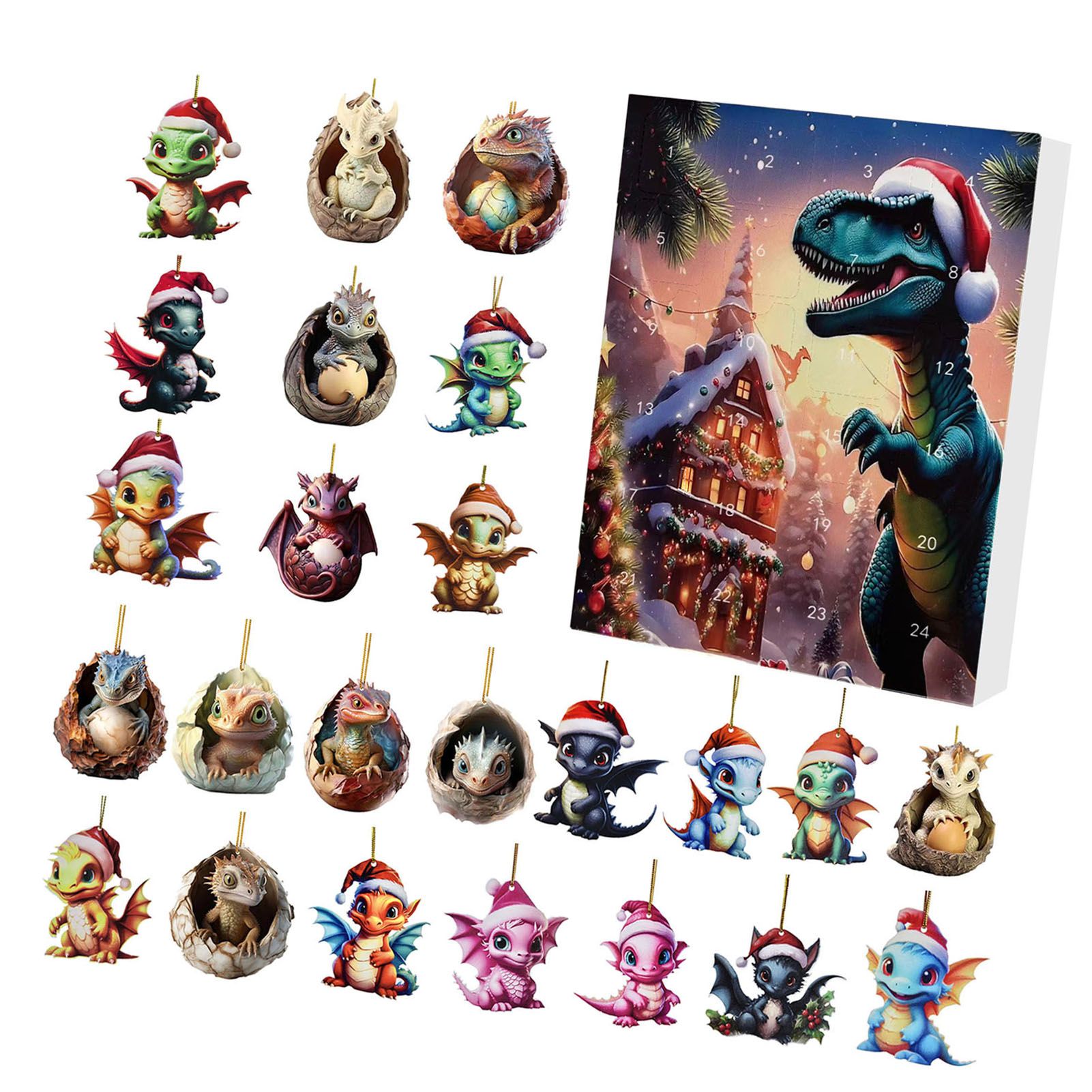 Advent Calendar Hanging Ornaments Dragon Baby Countdown Calendar Acrylic view 4