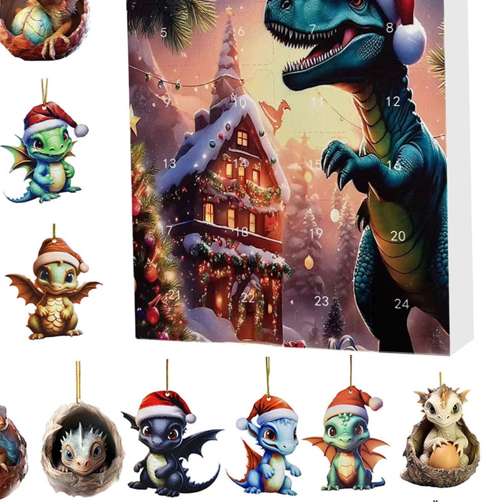 Advent Calendar Hanging Ornaments Dragon Baby Countdown Calendar Acrylic view 5