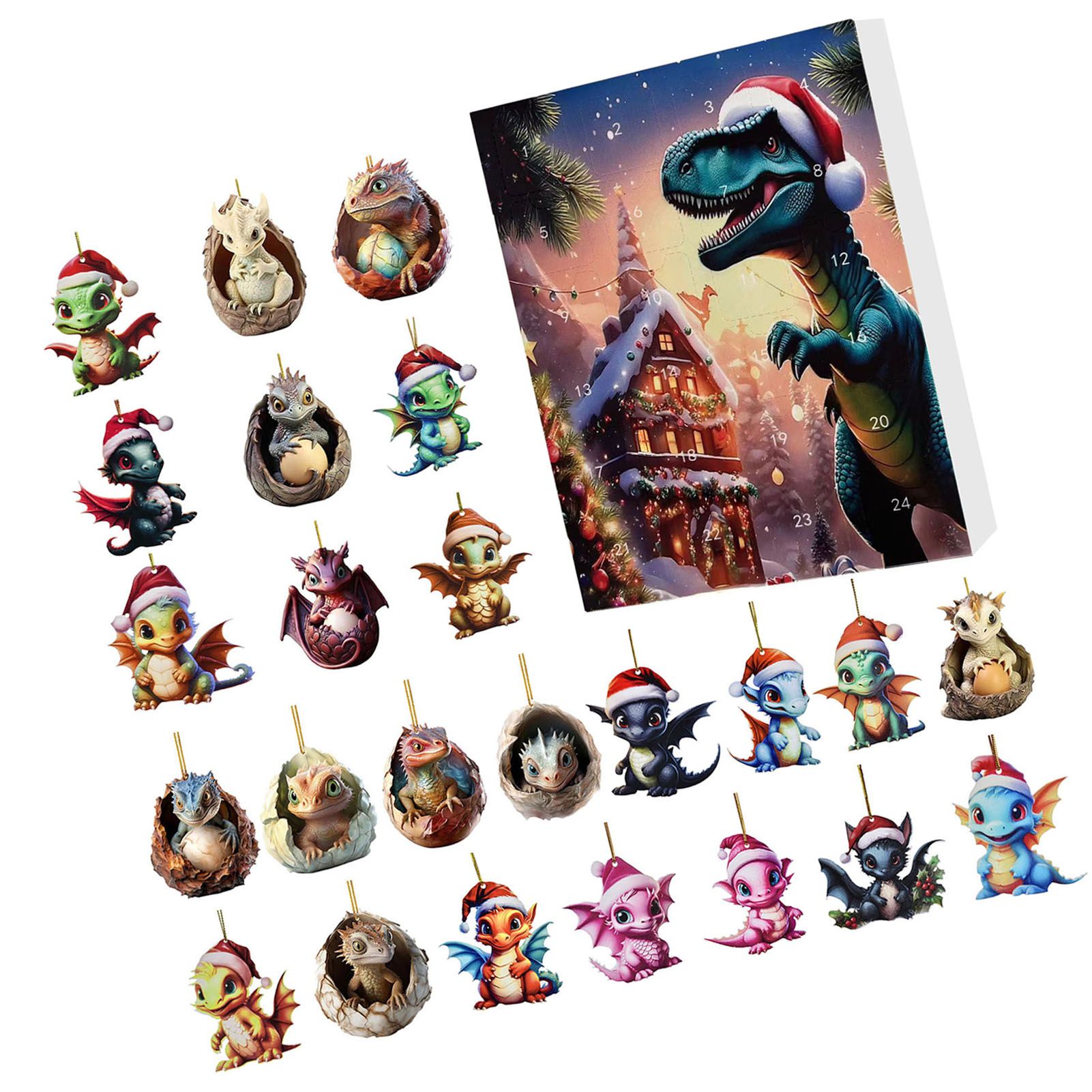 Advent Calendar Hanging Ornaments Dragon Baby Countdown Calendar Acrylic view 6