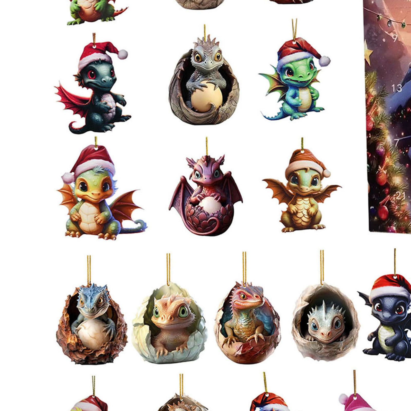 Advent Calendar Hanging Ornaments Dragon Baby Countdown Calendar Acrylic view 7