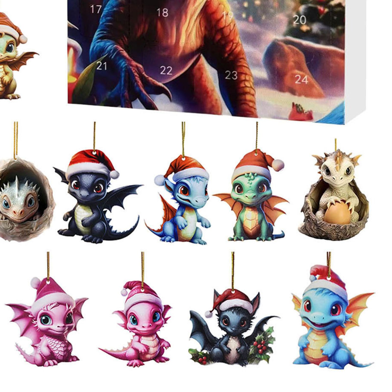 Advent Calendar Hanging Ornaments Dragon Baby Countdown Calendar Acrylic view 2