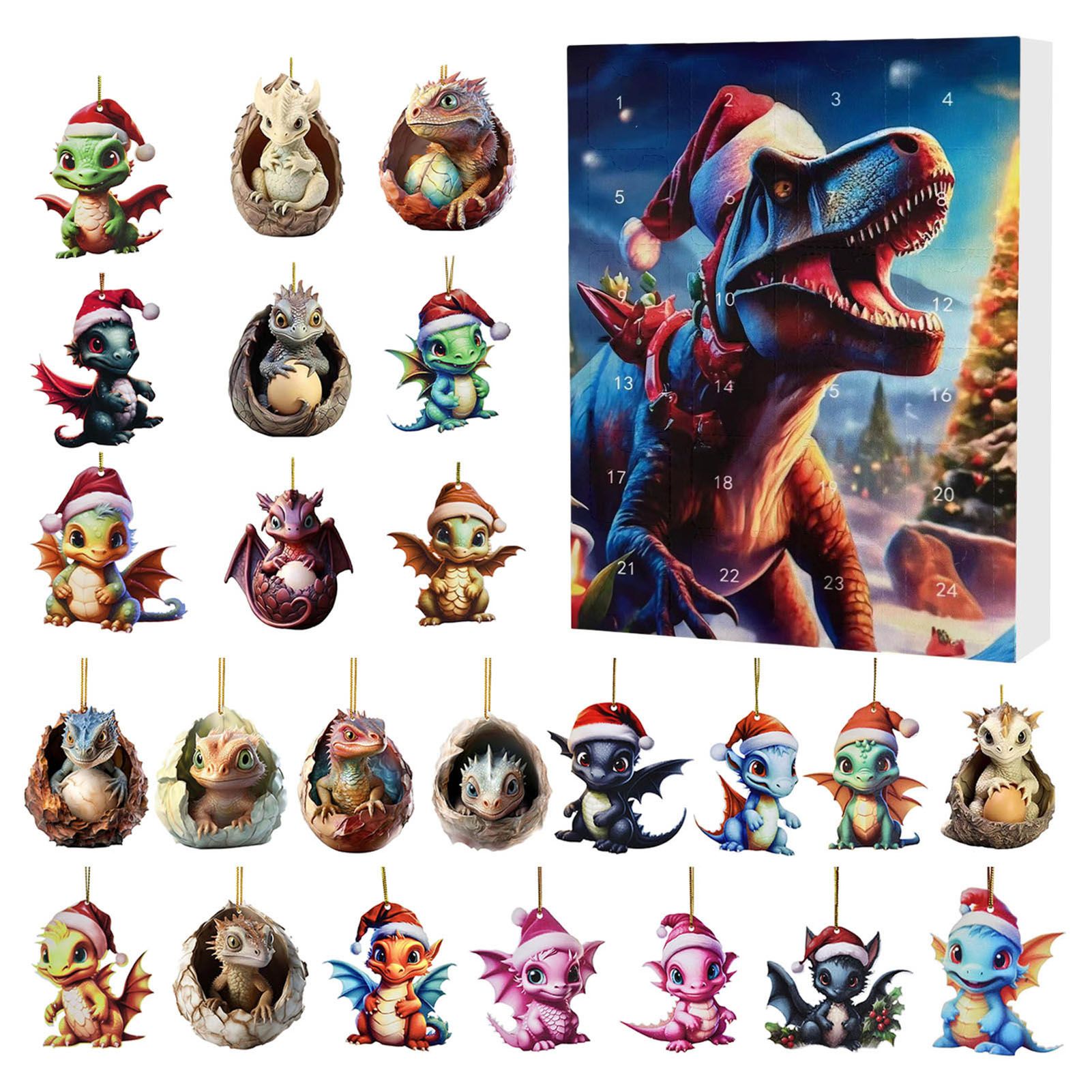 Advent Calendar Hanging Ornaments Dragon Baby Countdown Calendar Acrylic view 3