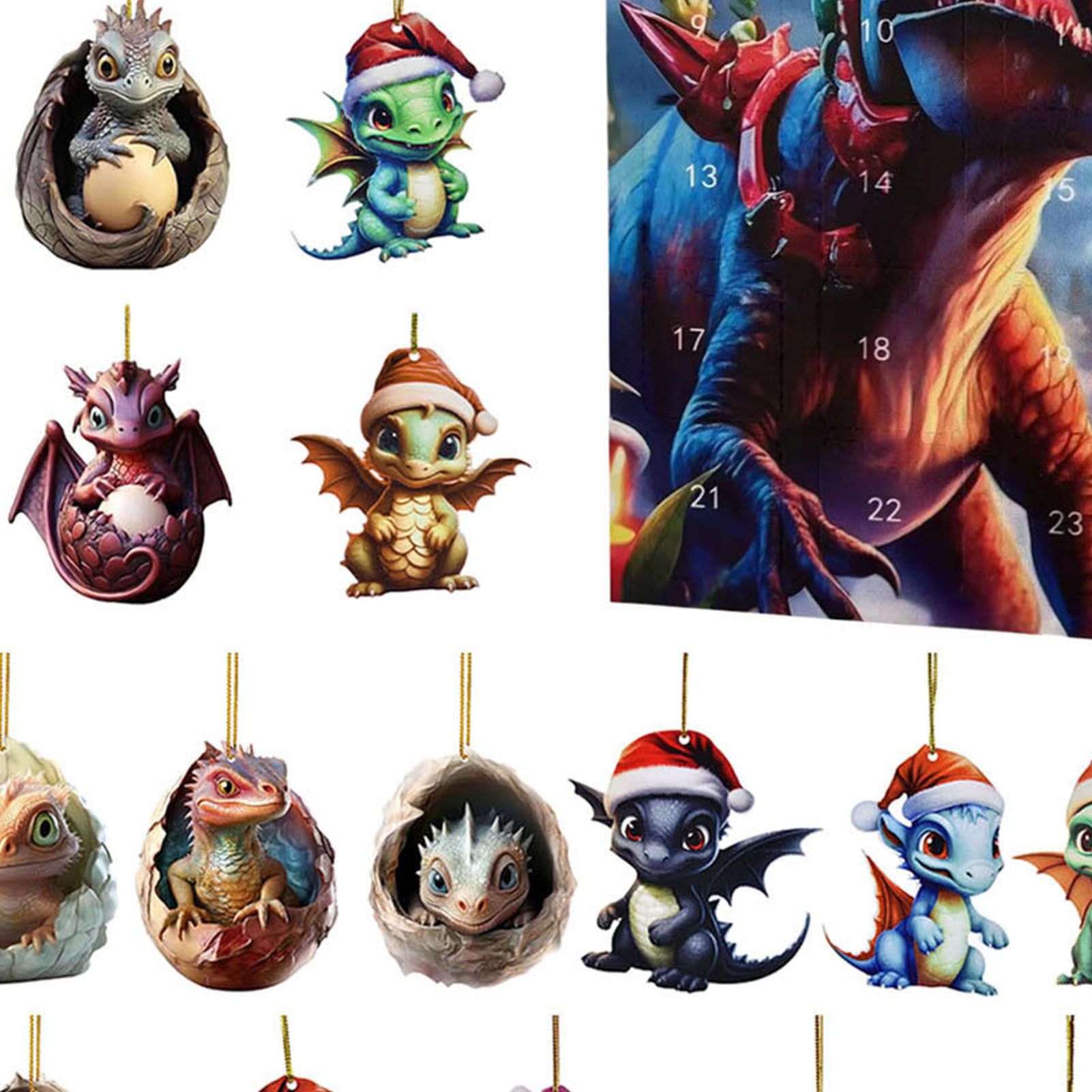 Advent Calendar Hanging Ornaments Dragon Baby Countdown Calendar Acrylic view 5