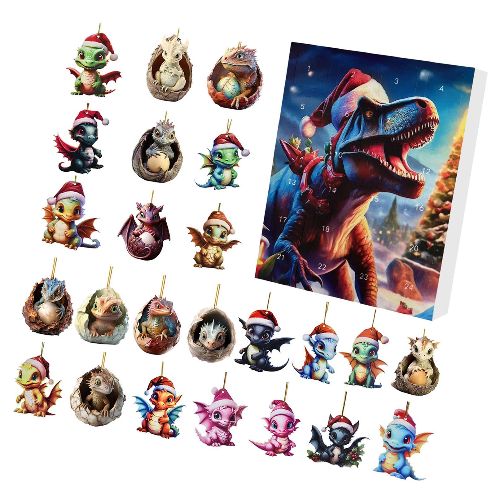 Advent Calendar Hanging Ornaments Dragon Baby Countdown Calendar Acrylic view 6