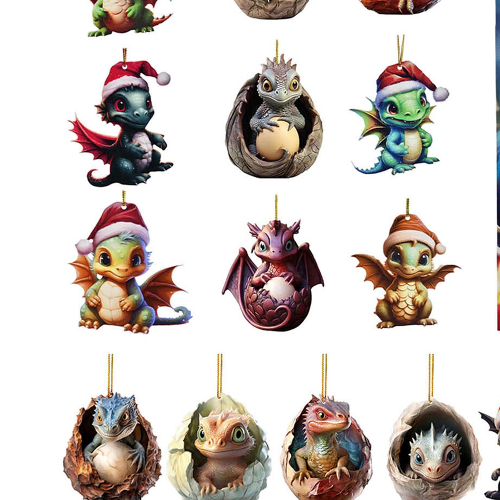 Advent Calendar Hanging Ornaments Dragon Baby Countdown Calendar Acrylic view 7