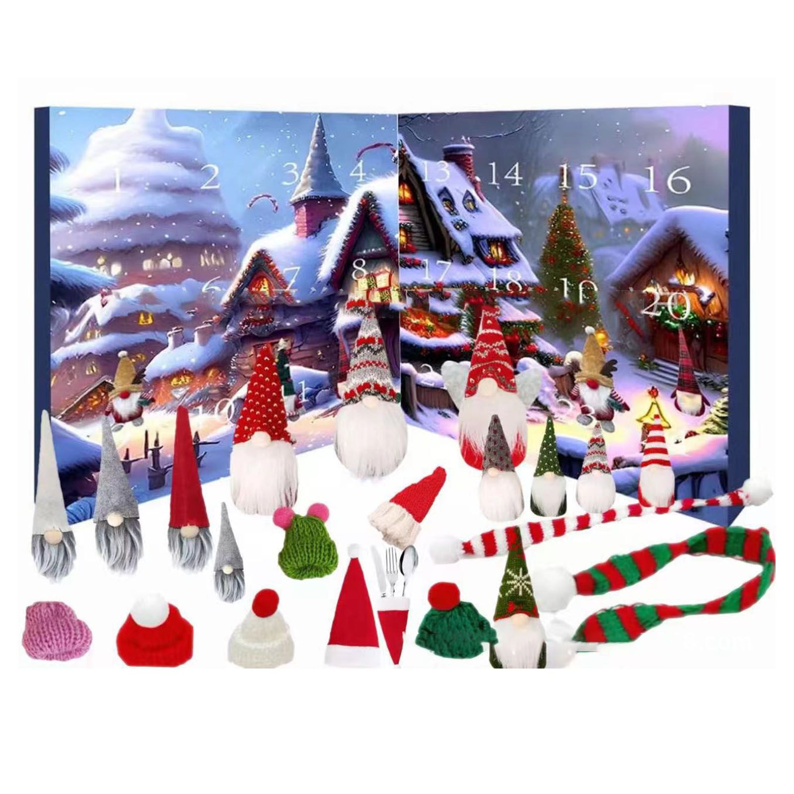 Xmas Gnome Advent Calendar 24 Days Cute Gnome Dolls Countdown To Xmas Calendar view 2