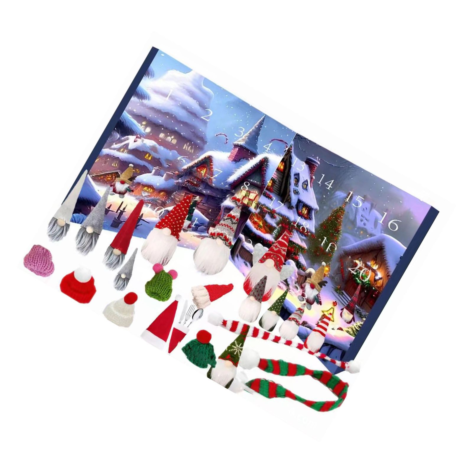 Xmas Gnome Advent Calendar 24 Days Cute Gnome Dolls Countdown To Xmas Calendar view 3