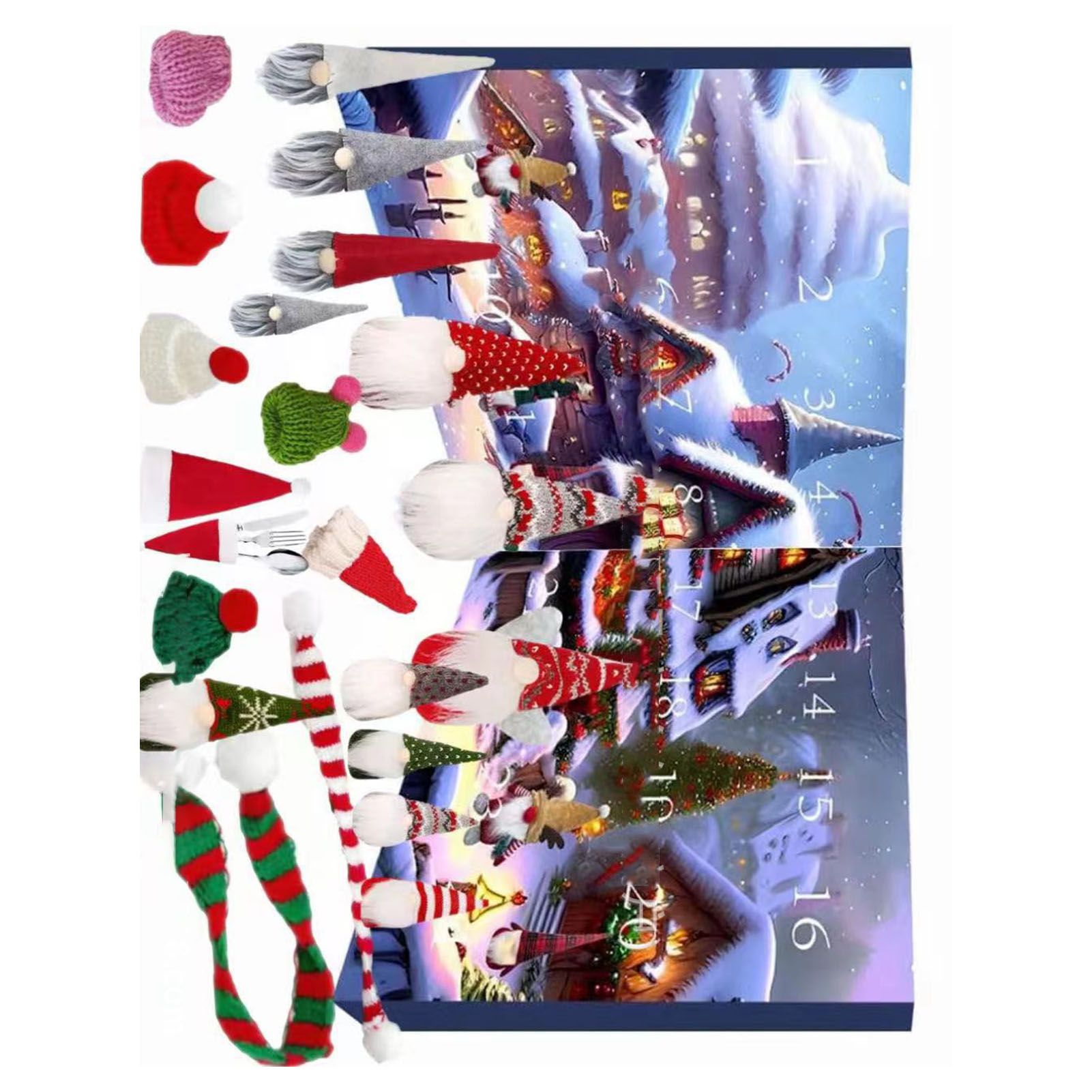Xmas Gnome Advent Calendar 24 Days Cute Gnome Dolls Countdown To Xmas Calendar view 4