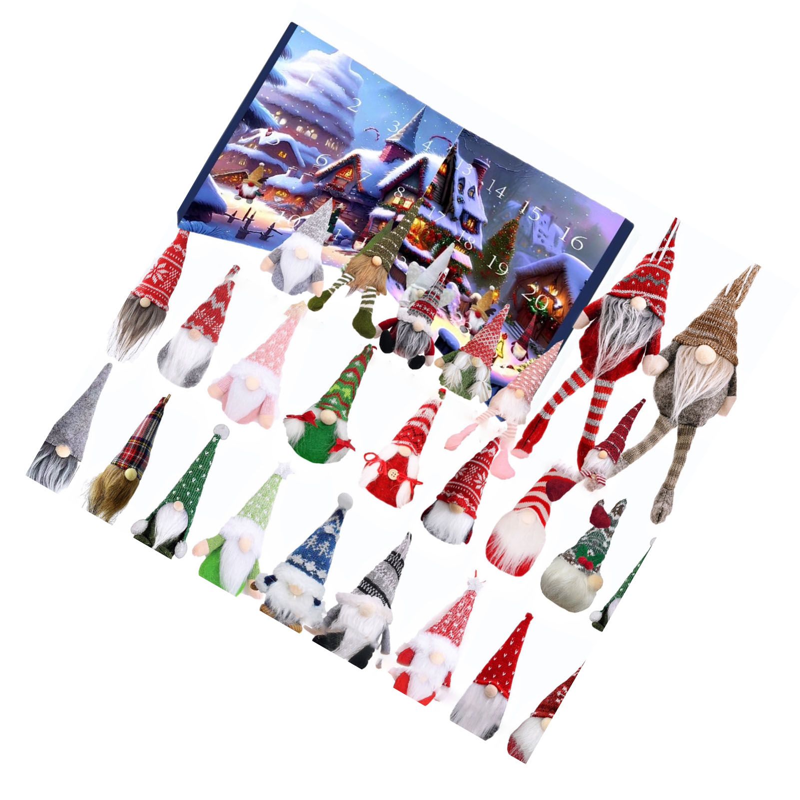 Xmas Gnome Advent Calendar 24 Days Cute Gnome Dolls Countdown To Xmas Calendar view 3
