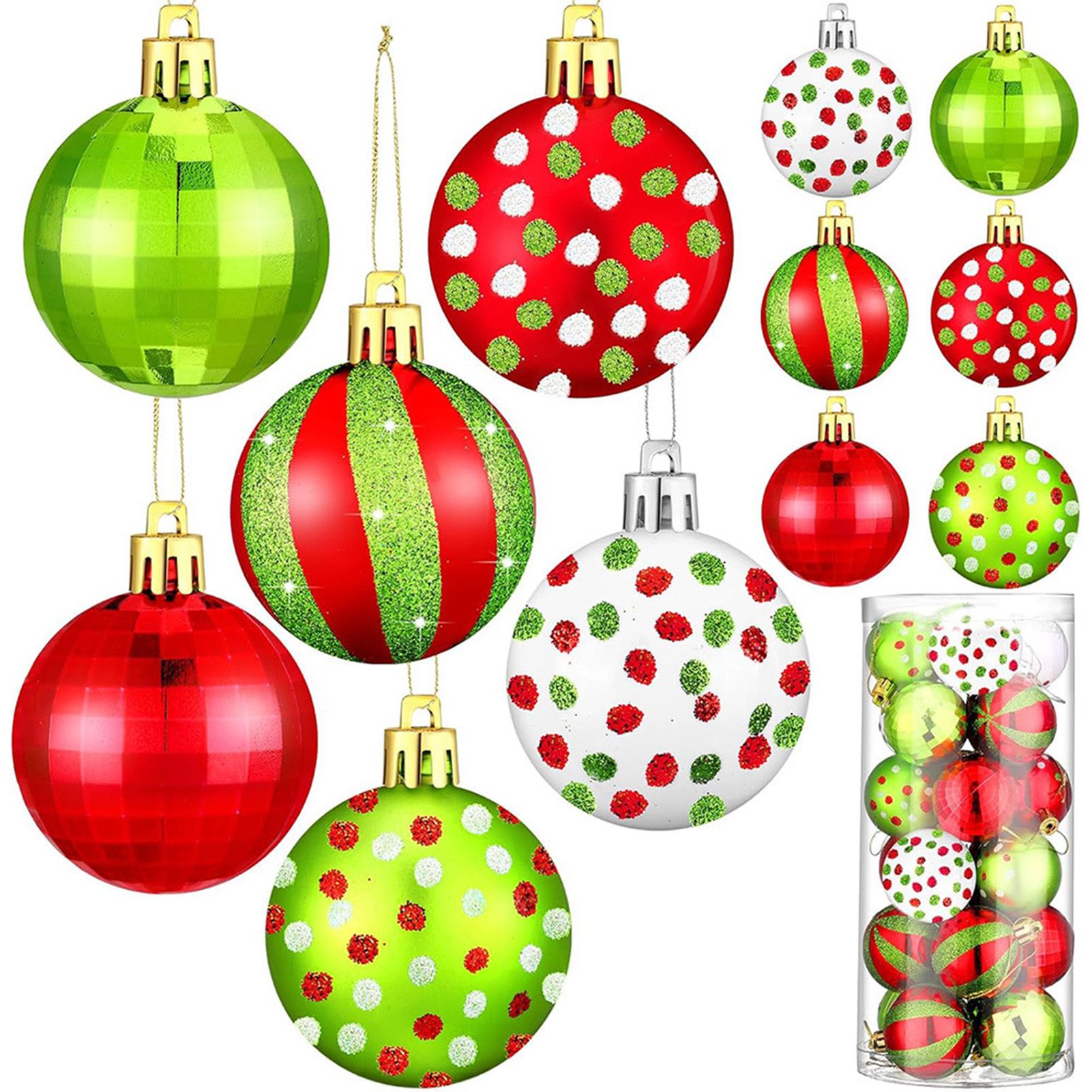 24pcs Xmas Ball Ornaments 2.0in Shatterproof Xmas Tree Balls Decoration view 3