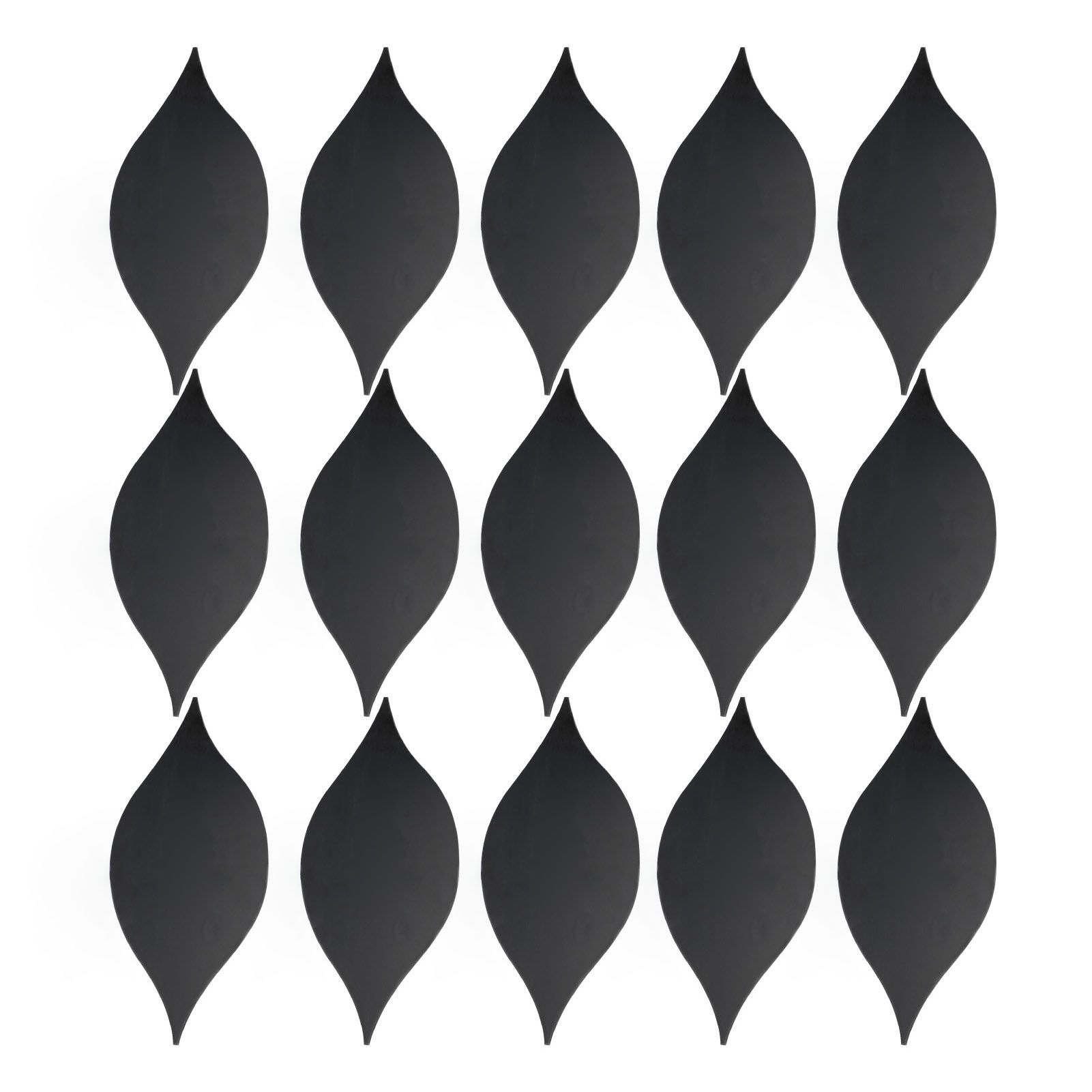 15pcs Mirror Wall Sticker Black Acrylic 3D Teardrop Mirror Wall Art for Living view 3