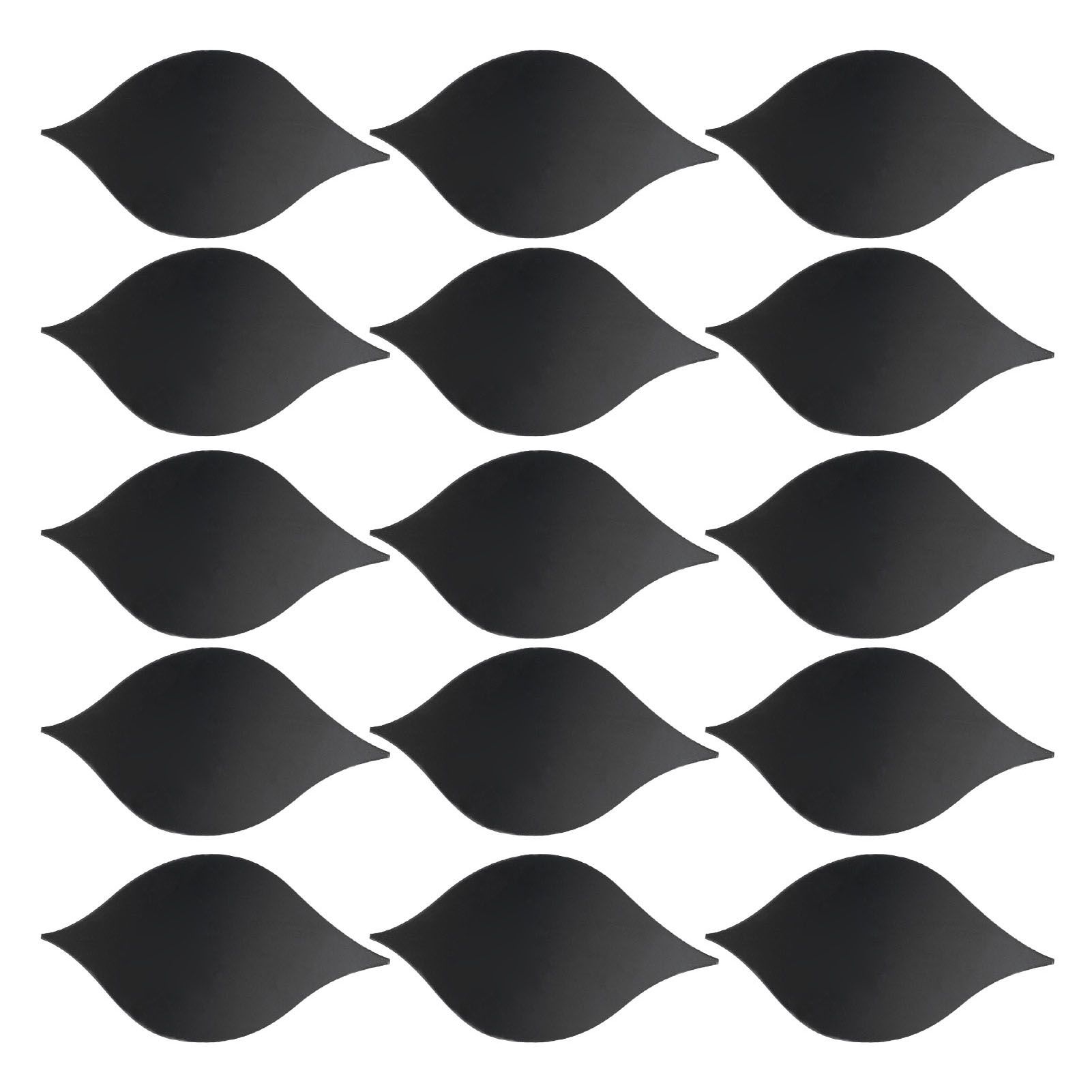 15pcs Mirror Wall Sticker Black Acrylic 3D Teardrop Mirror Wall Art for Living view 6