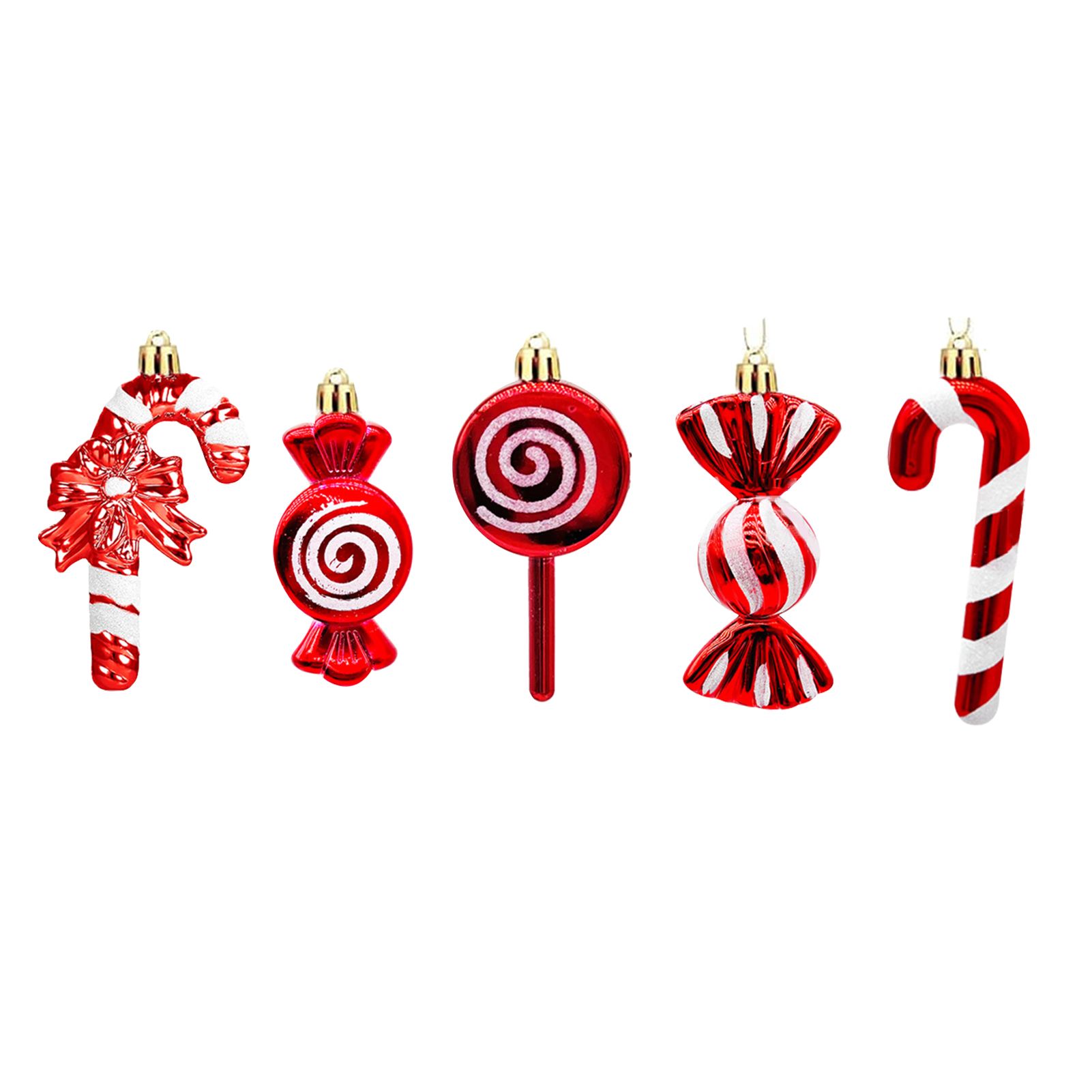 20PCS Hanging Ornaments Red White Candy Cane Pendants for Festival Xmas Tree — image 1