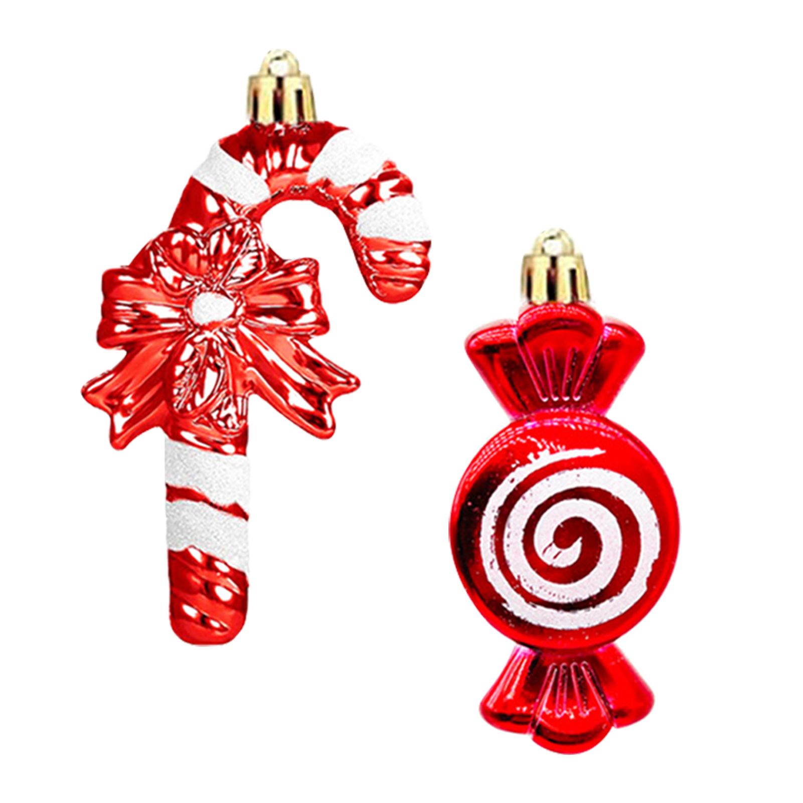 20PCS Hanging Ornaments Red White Candy Cane Pendants for Festival Xmas Tree view 2