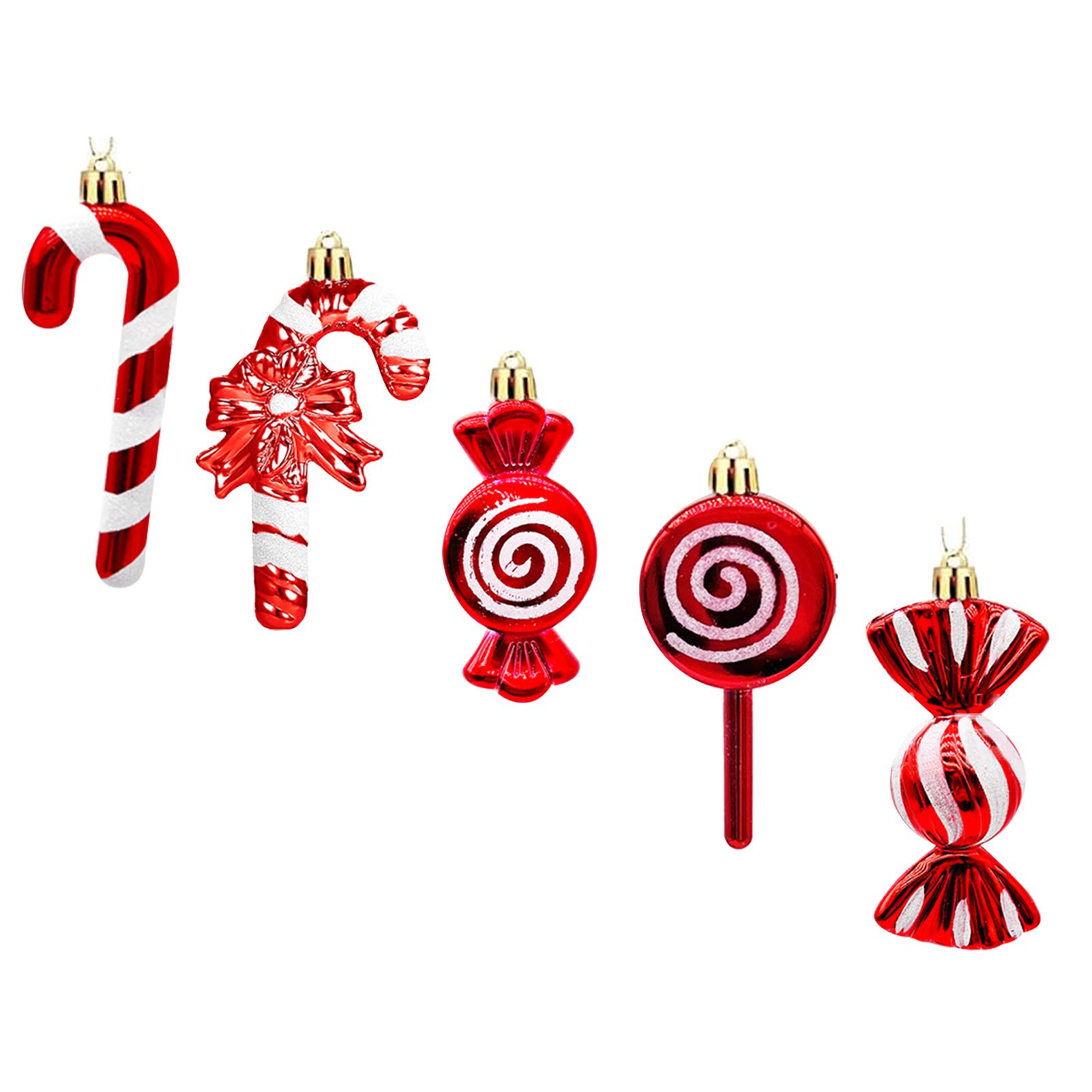 20PCS Hanging Ornaments Red White Candy Cane Pendants for Festival Xmas Tree view 6