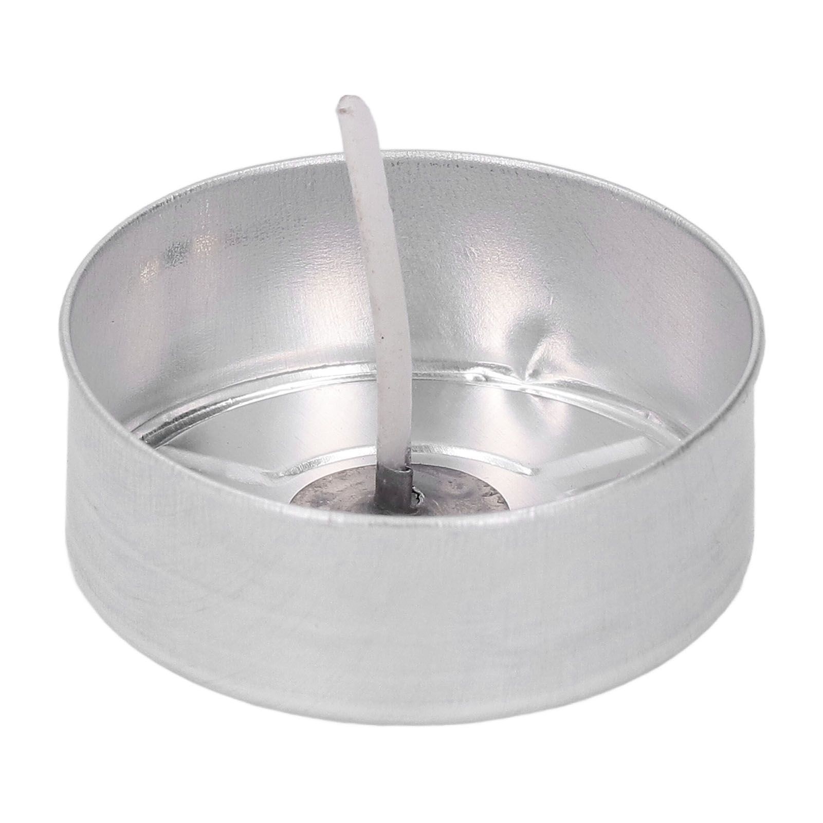 100 Set Candle Wax Container Aluminum Tea Lights Cup with Candle Wick for view 2