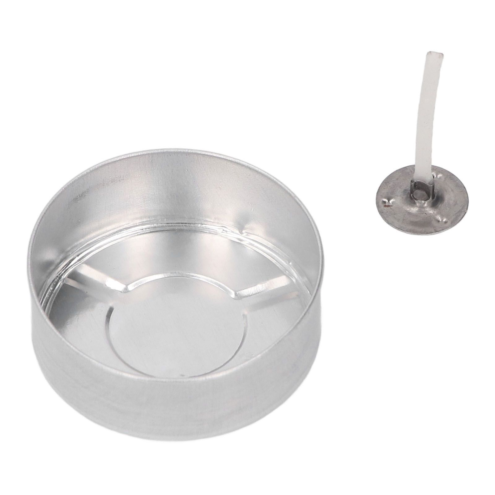100 Set Candle Wax Container Aluminum Tea Lights Cup with Candle Wick for view 5