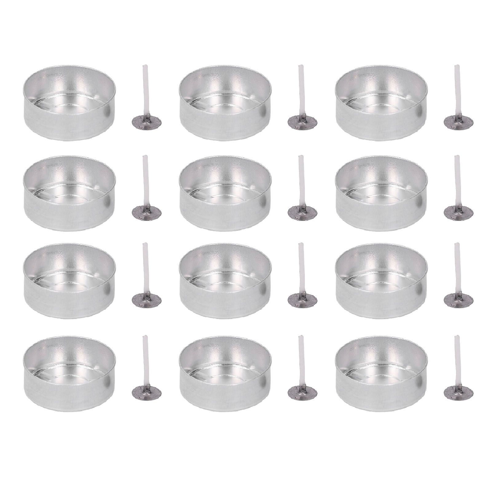100 Set Candle Wax Container Aluminum Tea Lights Cup with Candle Wick for view 6