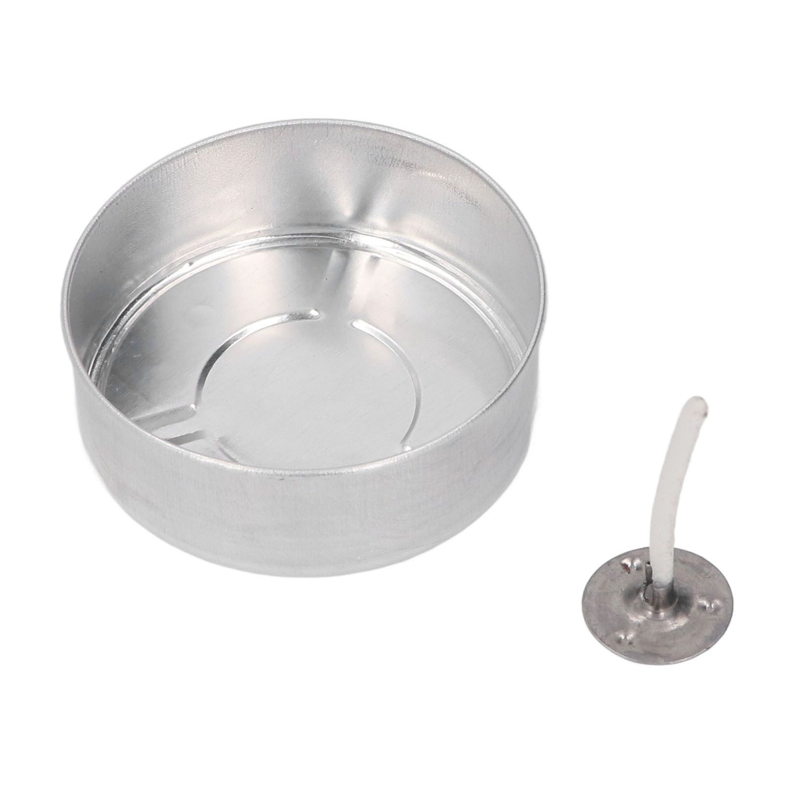 100 Set Candle Wax Container Aluminum Tea Lights Cup with Candle Wick for view 7