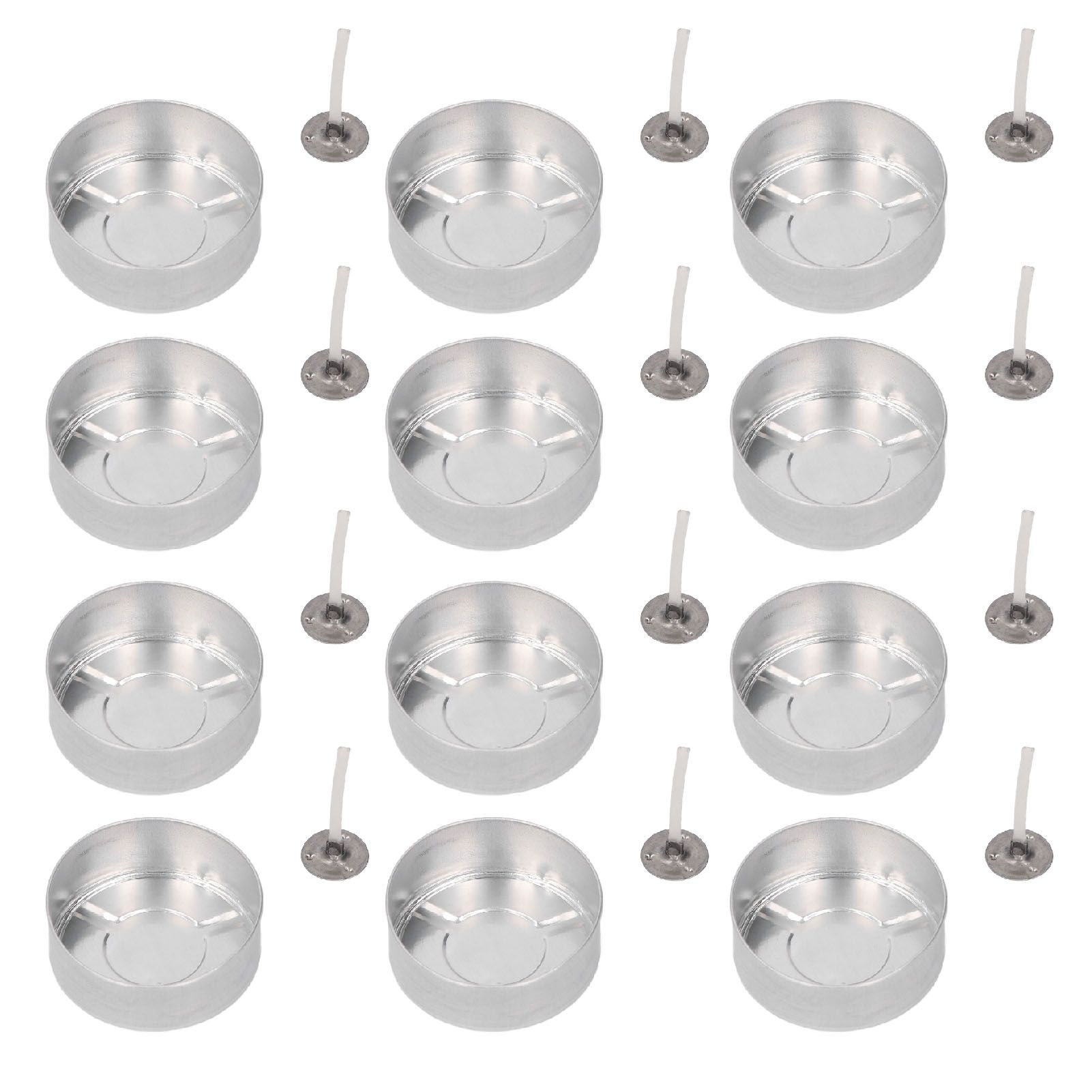 100 Set Candle Wax Container Aluminum Tea Lights Cup with Candle Wick for view 8