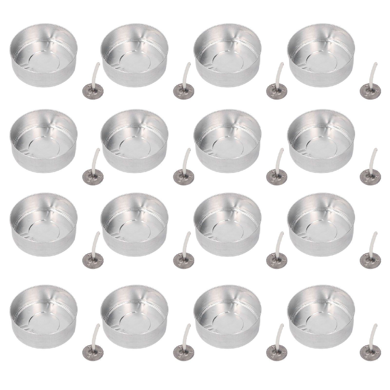 100 Set Candle Wax Container Aluminum Tea Lights Cup with Candle Wick for view 10