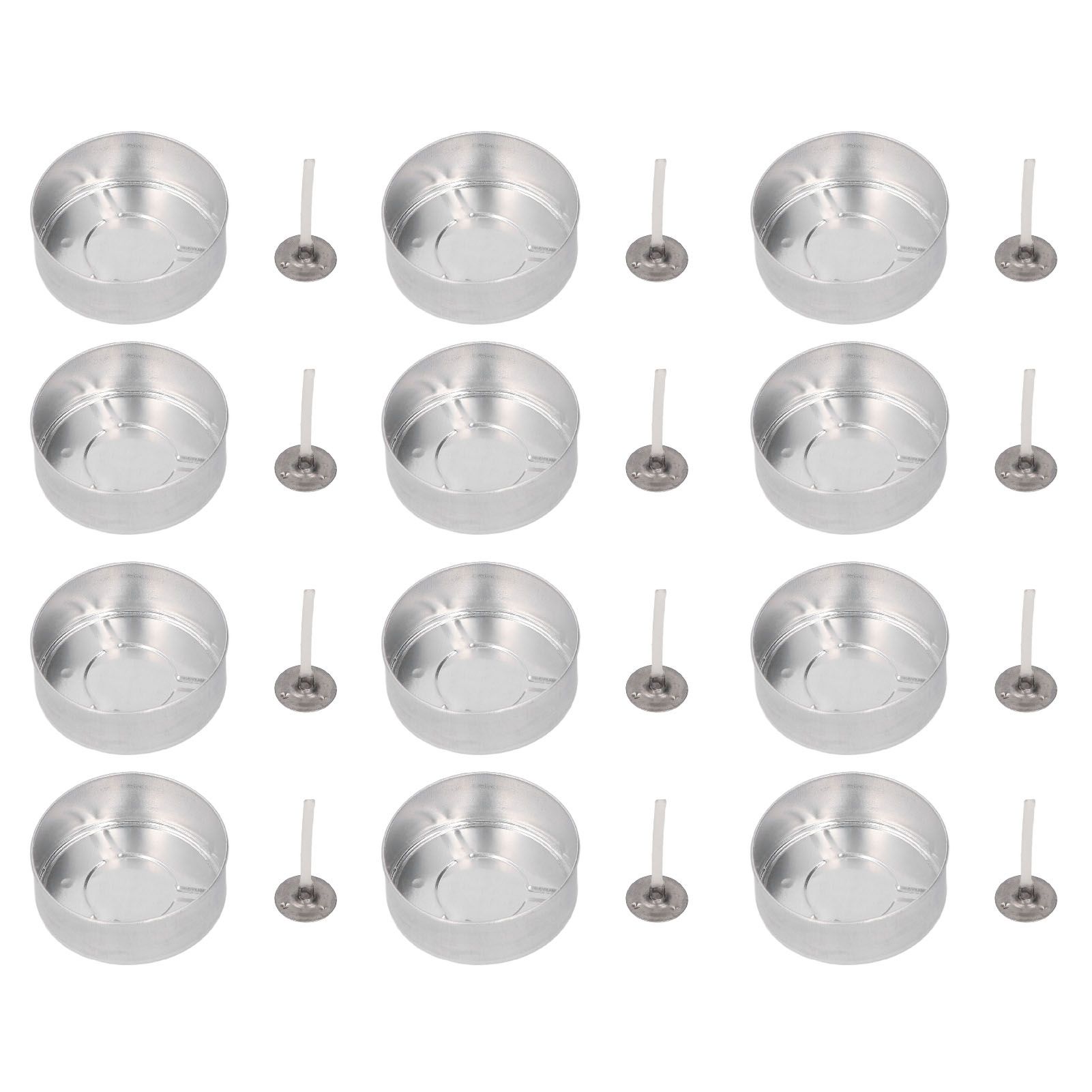 100 Set Candle Wax Container Aluminum Tea Lights Cup with Candle Wick for view 11