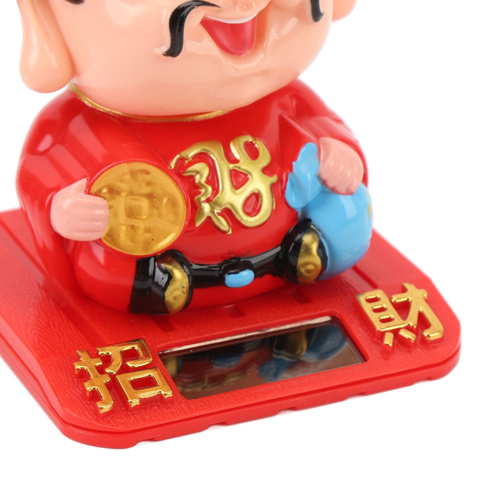 Cai Shen Statue Light Sensing Automatic Nodding Cai Shen Figurine for Office view 5