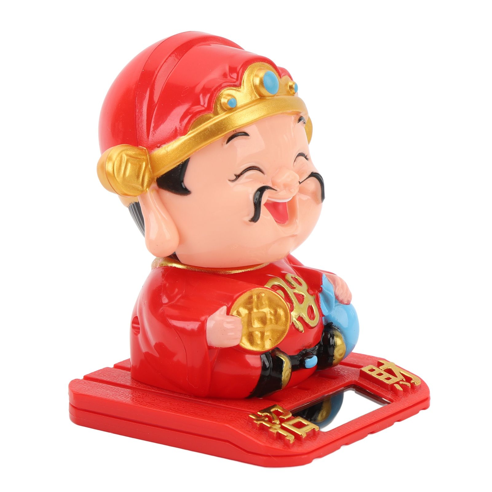 Cai Shen Statue Light Sensing Automatic Nodding Cai Shen Figurine for Office view 6